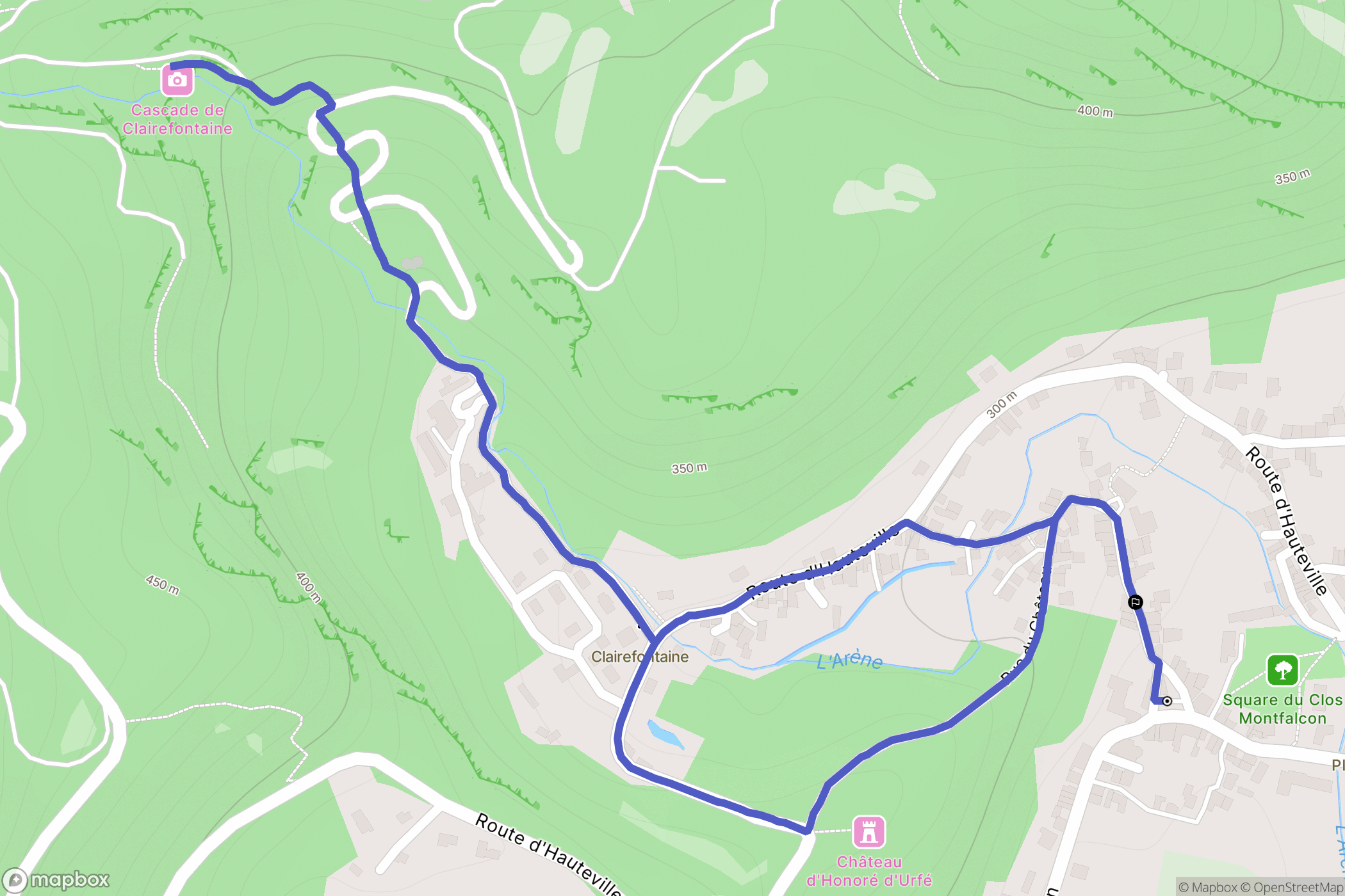 Virieu-le-Grand : carte du parcours de randonnée - France