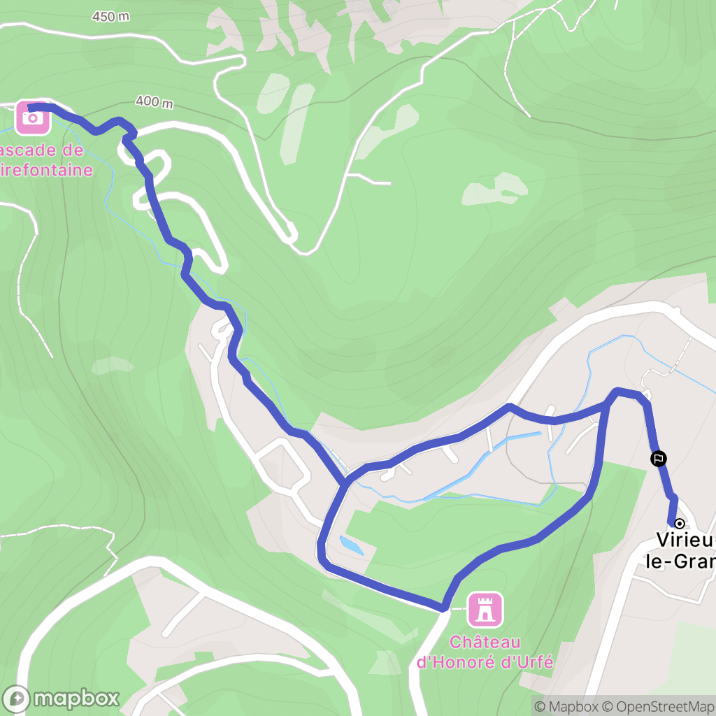 Virieu-le-Grand : carte du parcours de randonnée - France