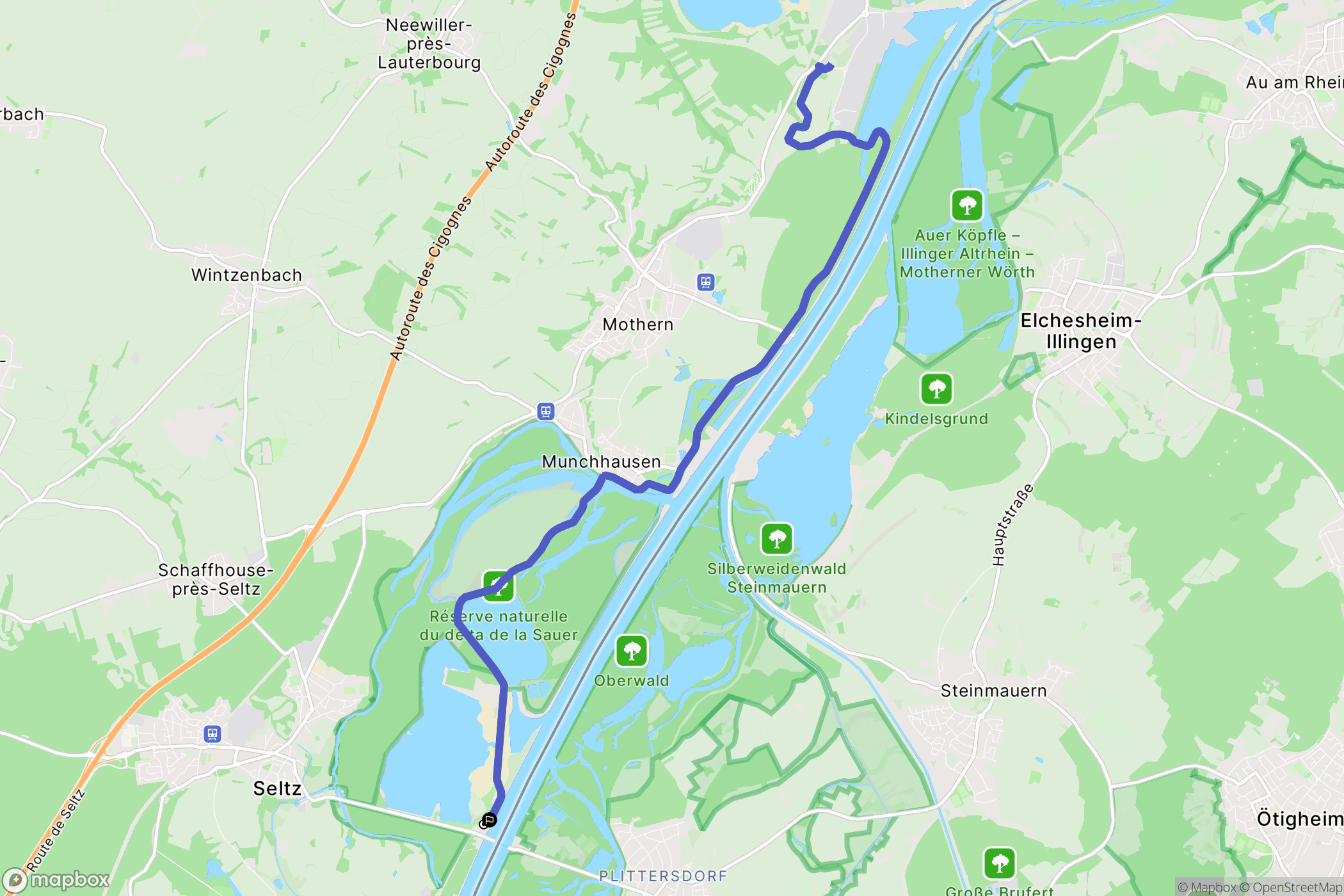 Seltz : carte du parcours de randonnée - France