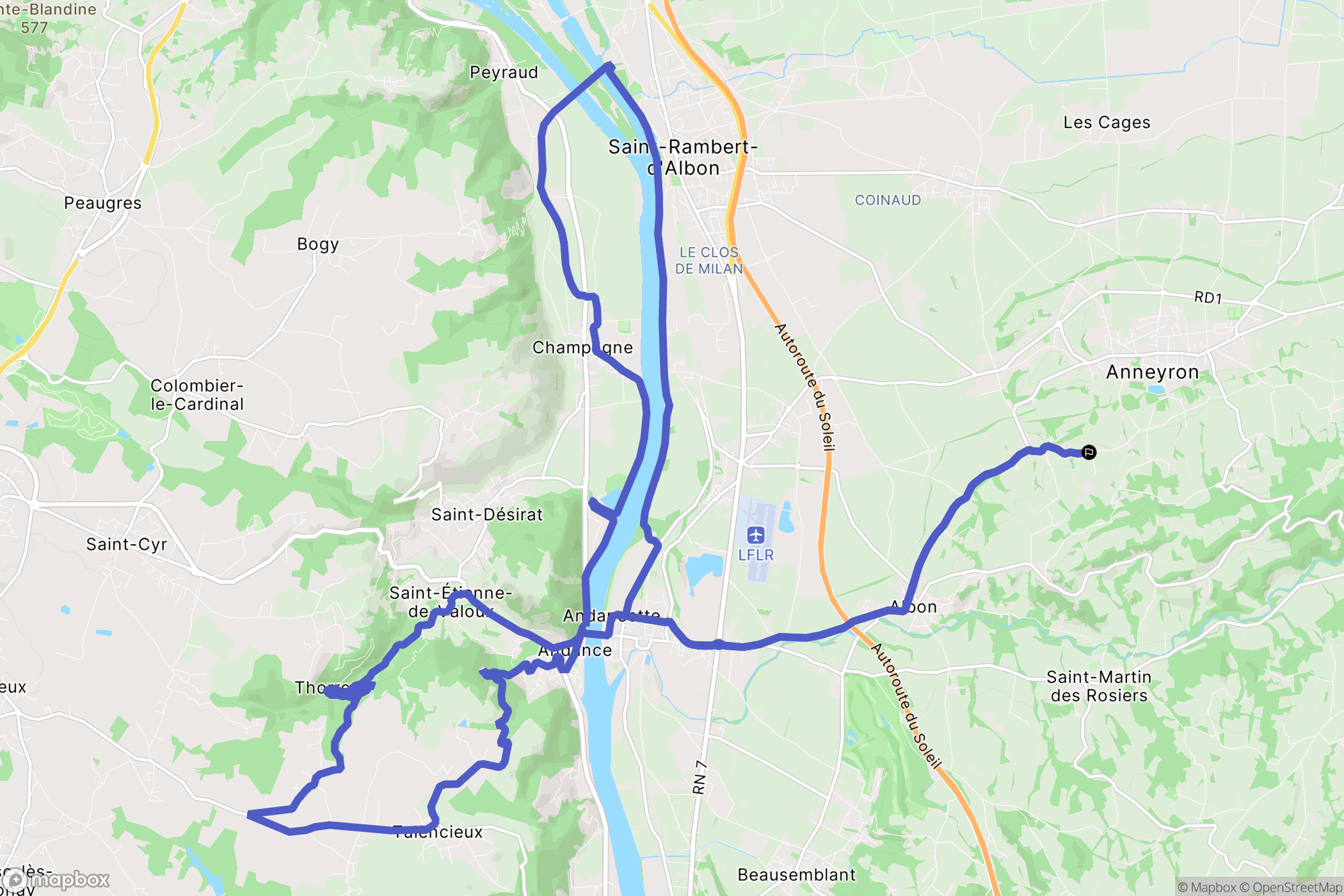 Anneyron : carte du parcours de randonnée - France