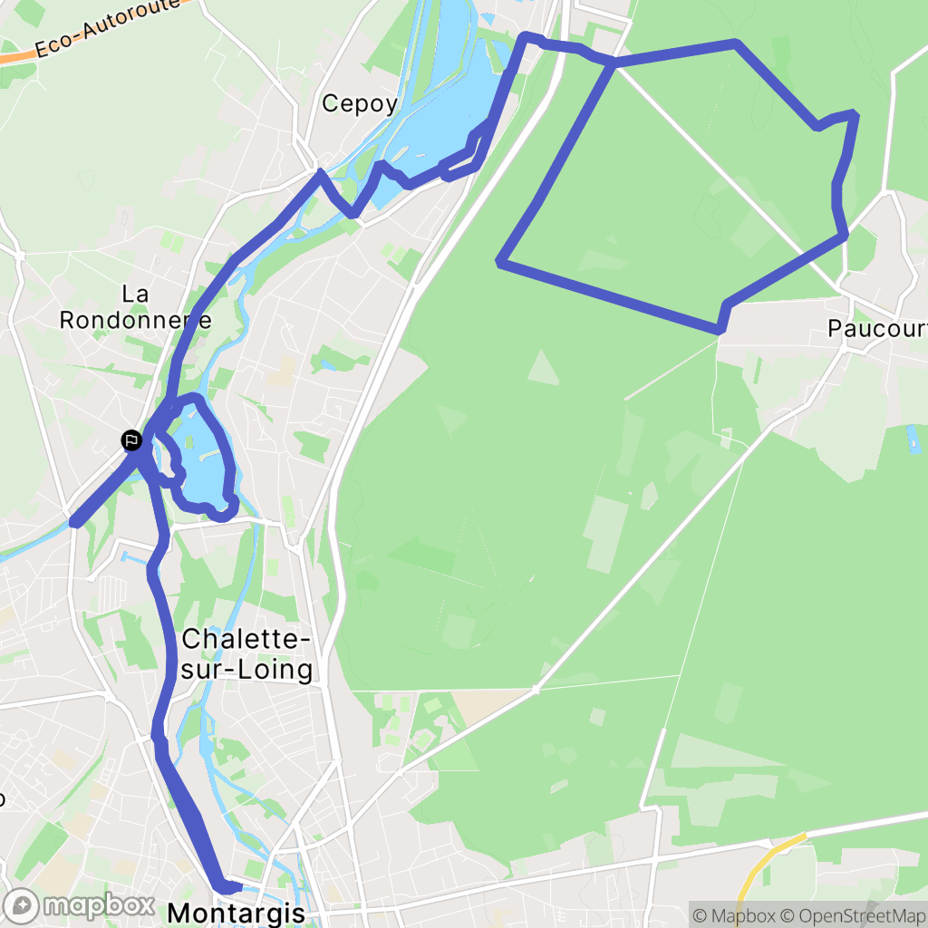 Corquilleroy : carte du parcours de randonnée - France