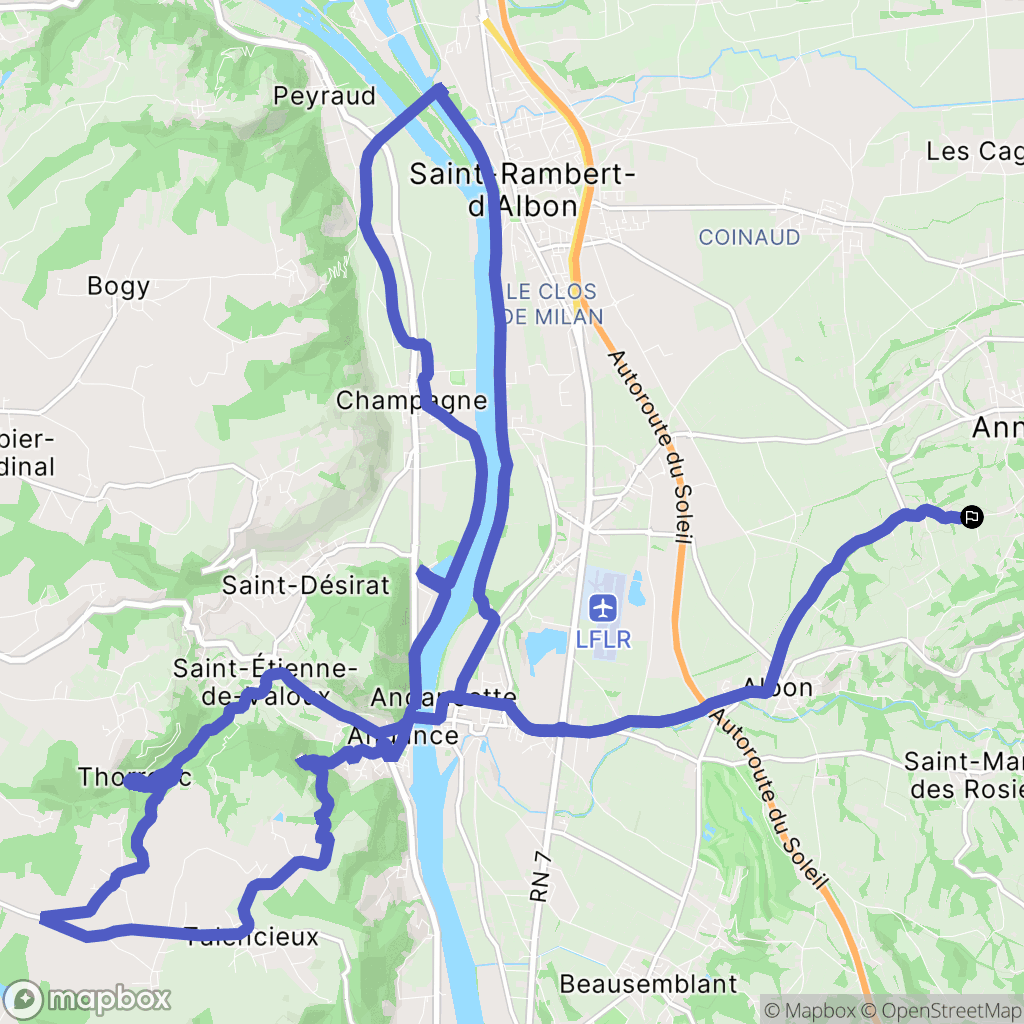 Anneyron : carte du parcours de randonnée - France