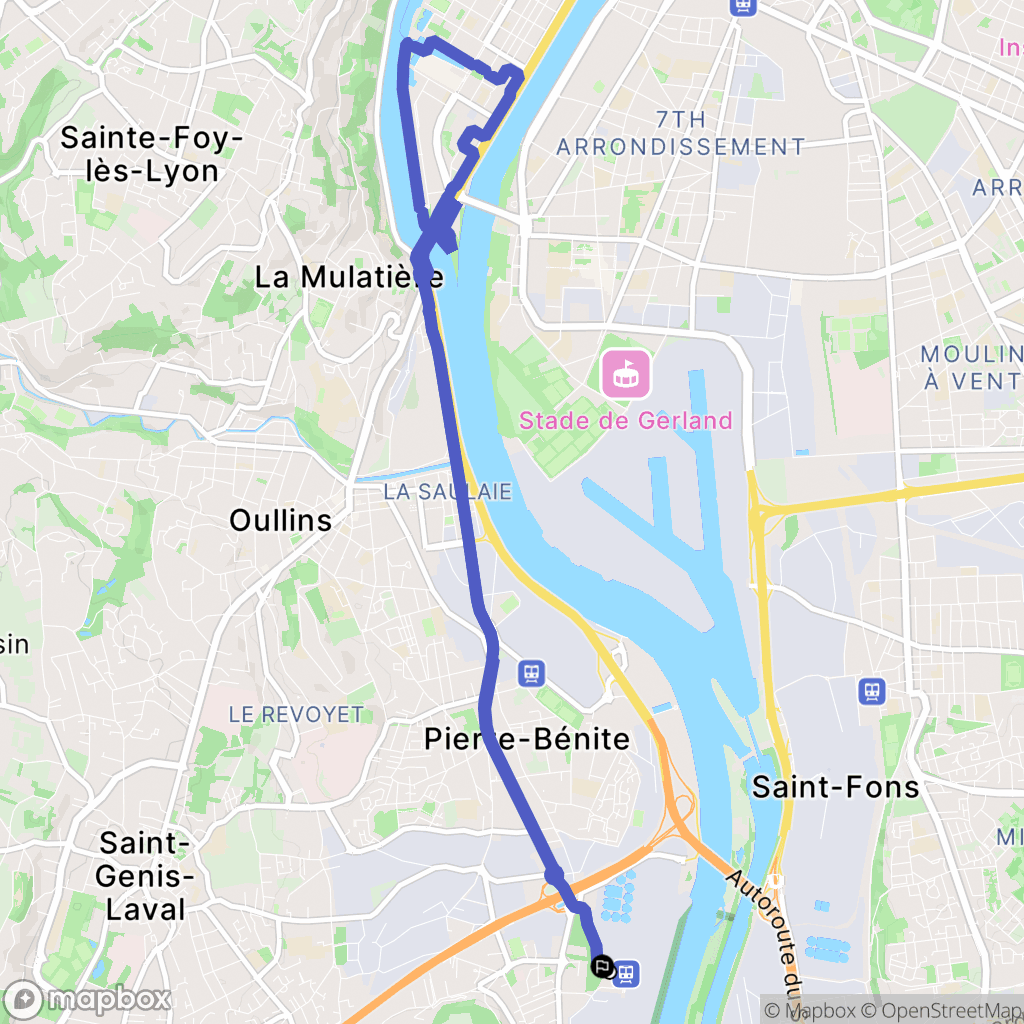 Irigny : carte du parcours de randonnée - France