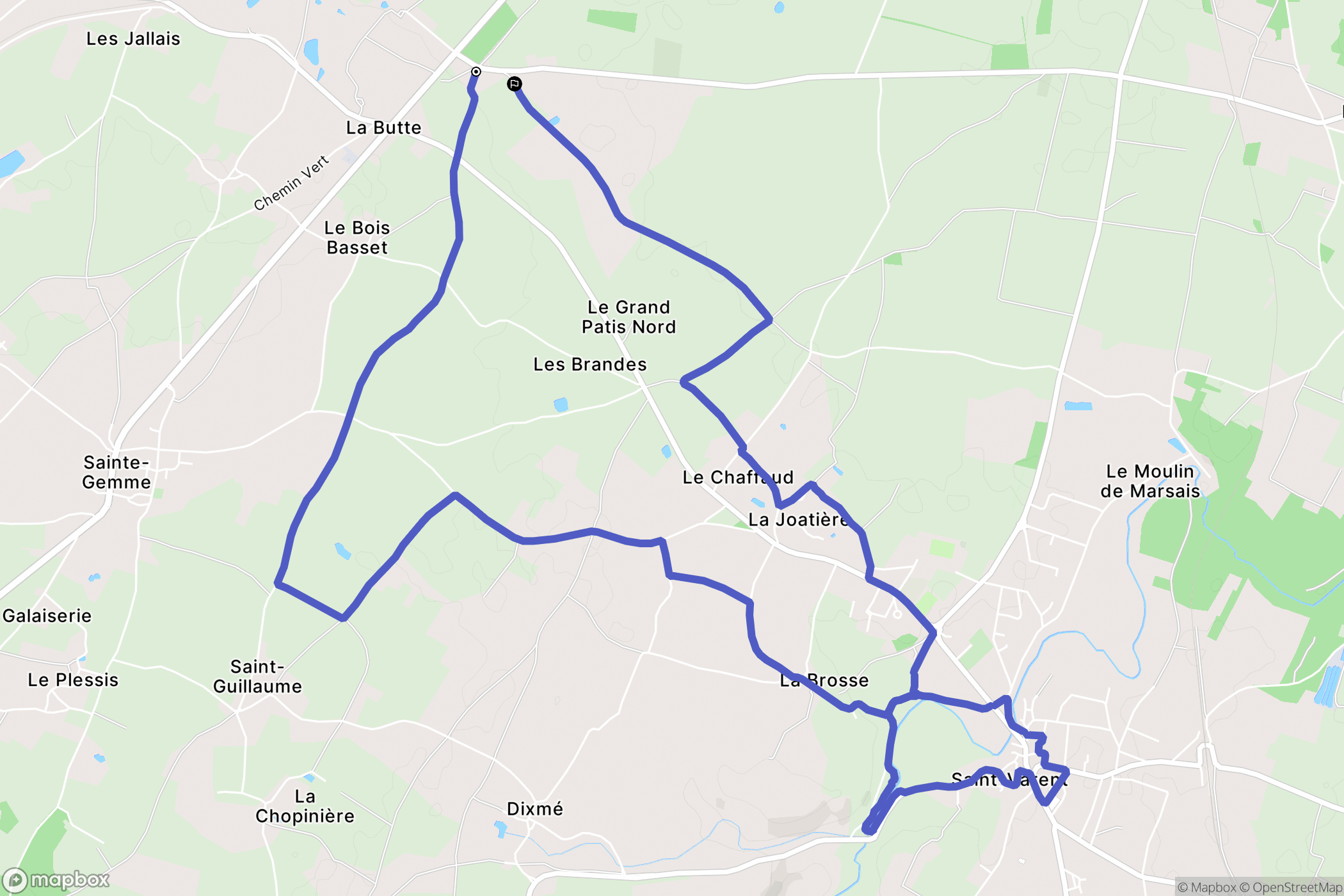 Saint-Varent : carte du parcours de randonnée - France