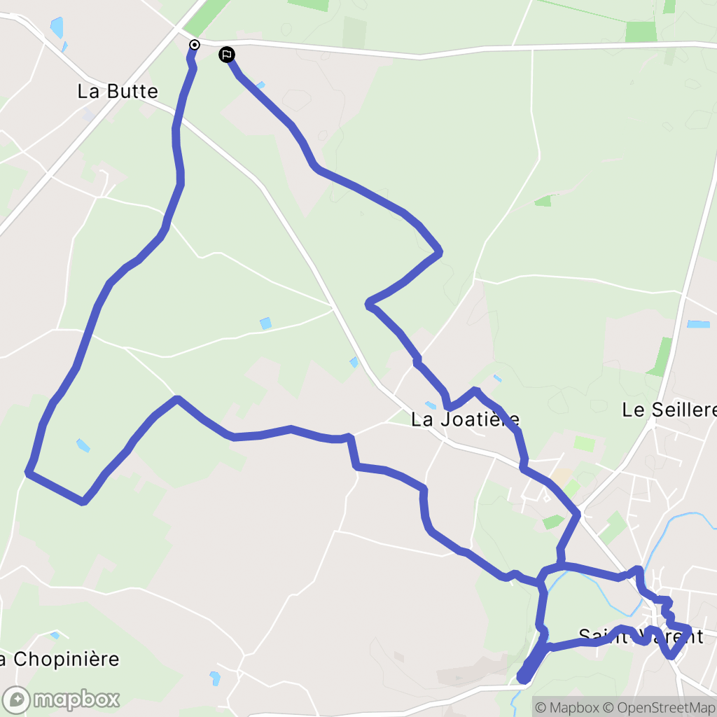 Saint-Varent : carte du parcours de randonnée - France