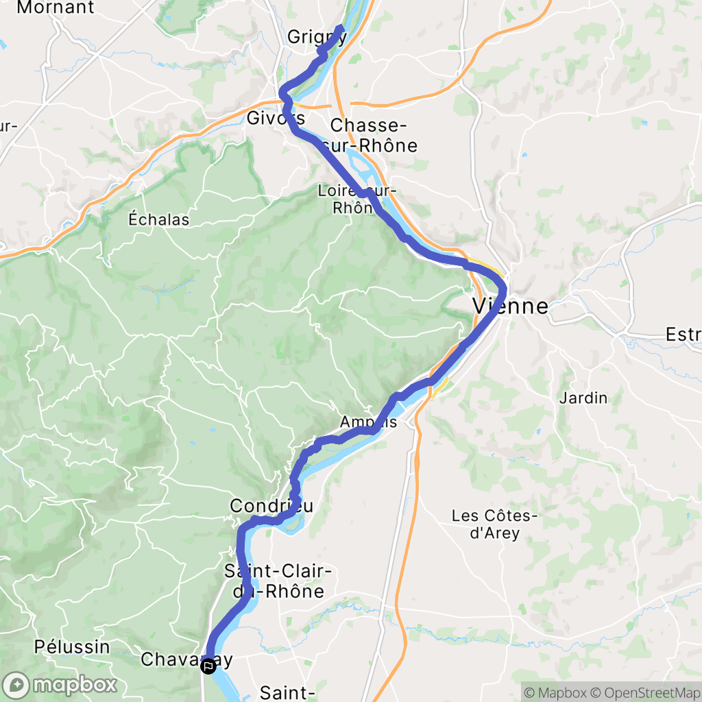 Chavanay : carte du parcours de randonnée - France