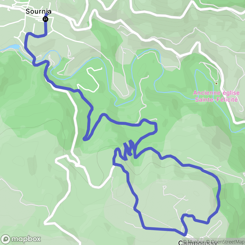 Campoussy : carte du parcours de randonnée - France