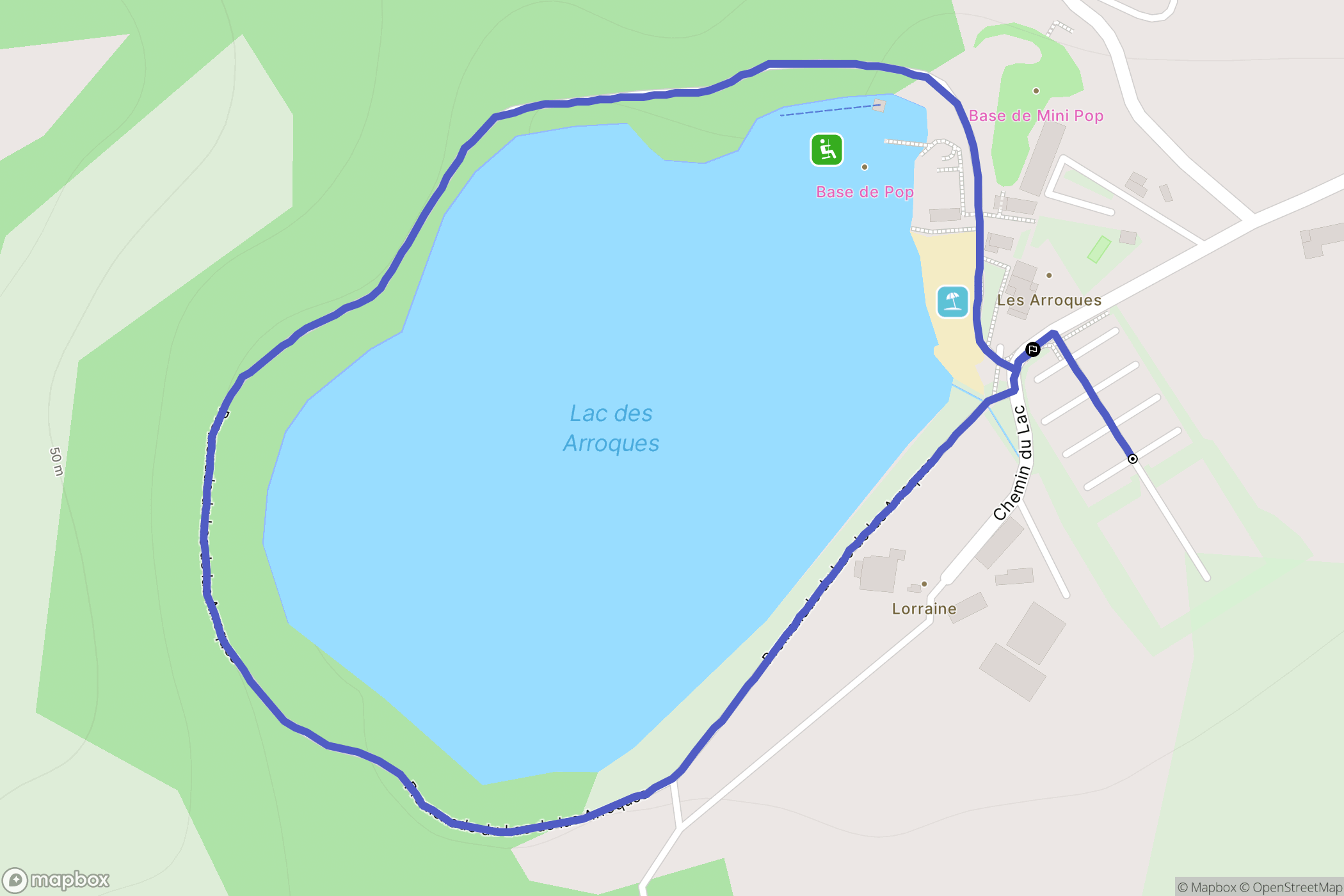 Guiche : carte du parcours de randonnée - France