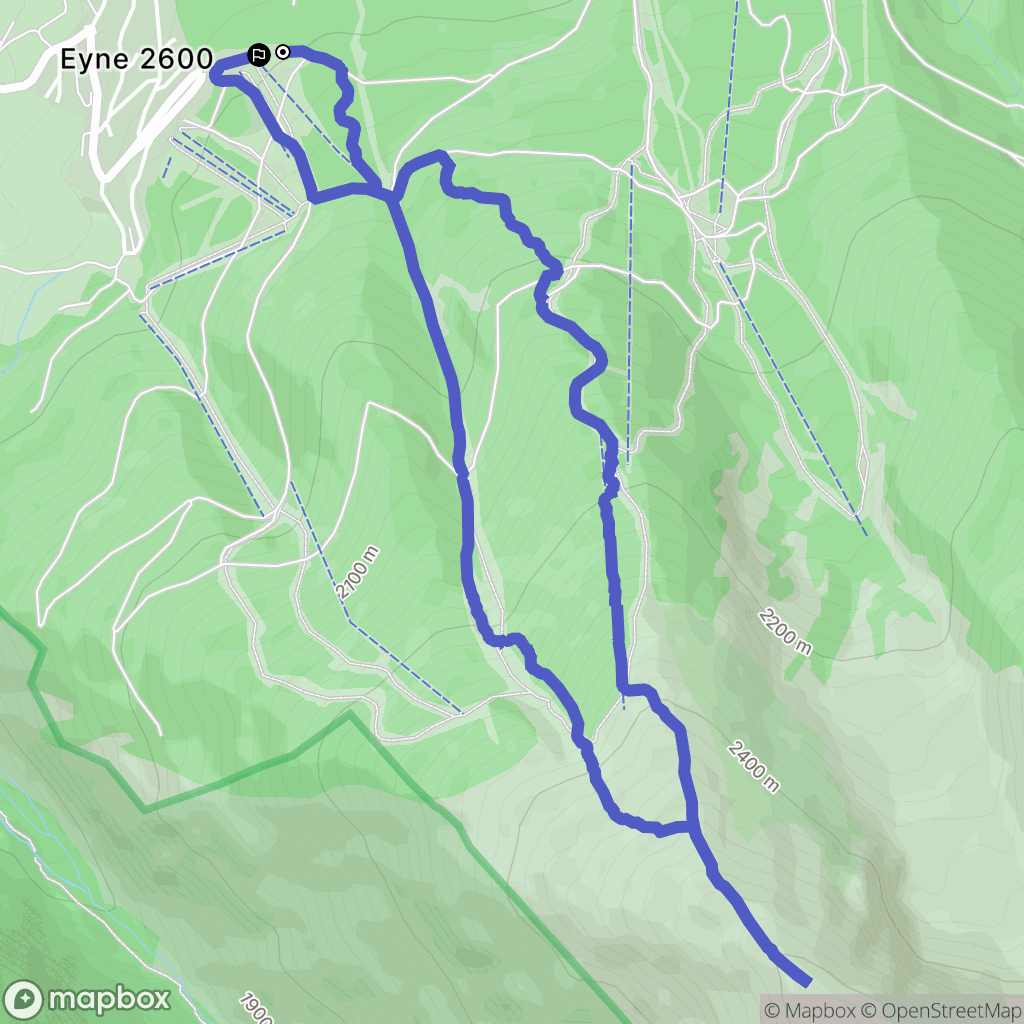 Eyne : carte du parcours de randonnée - France