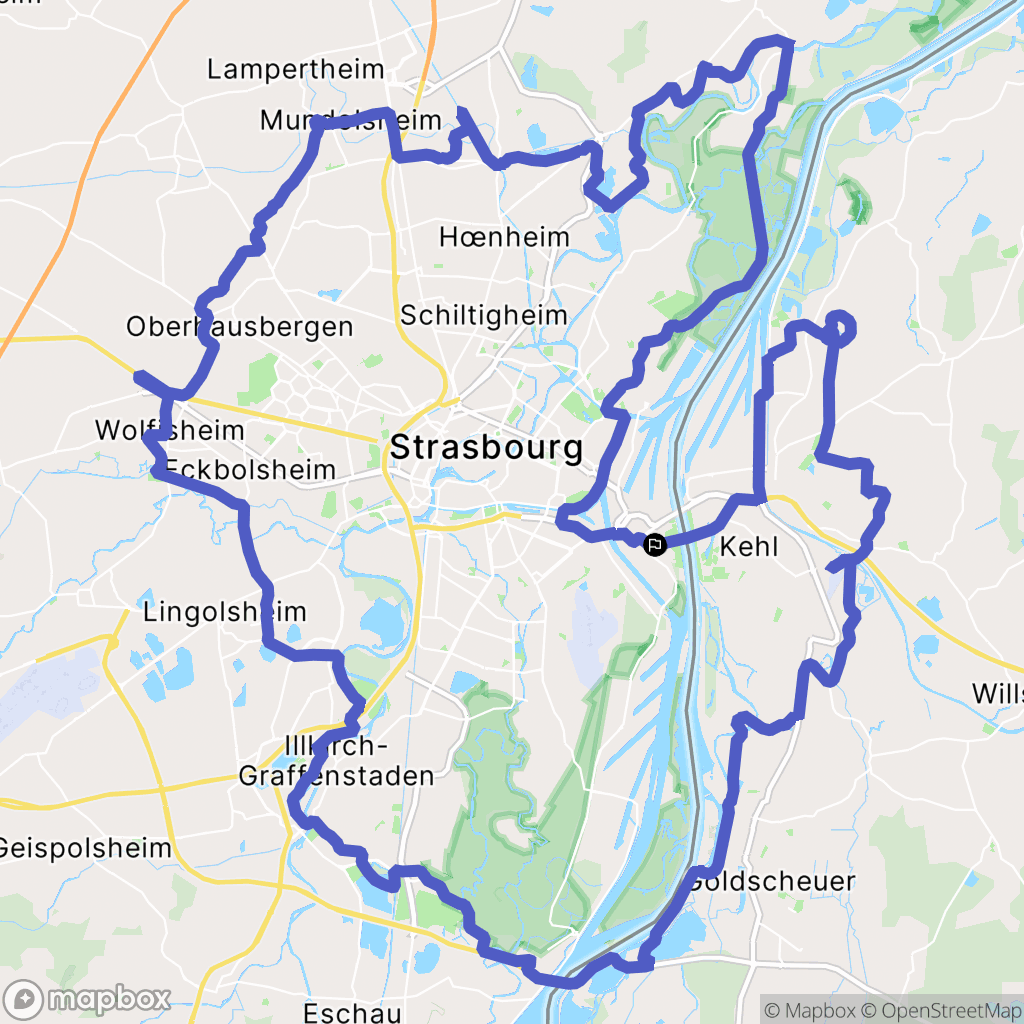 Strasbourg : carte du parcours de randonnée - France