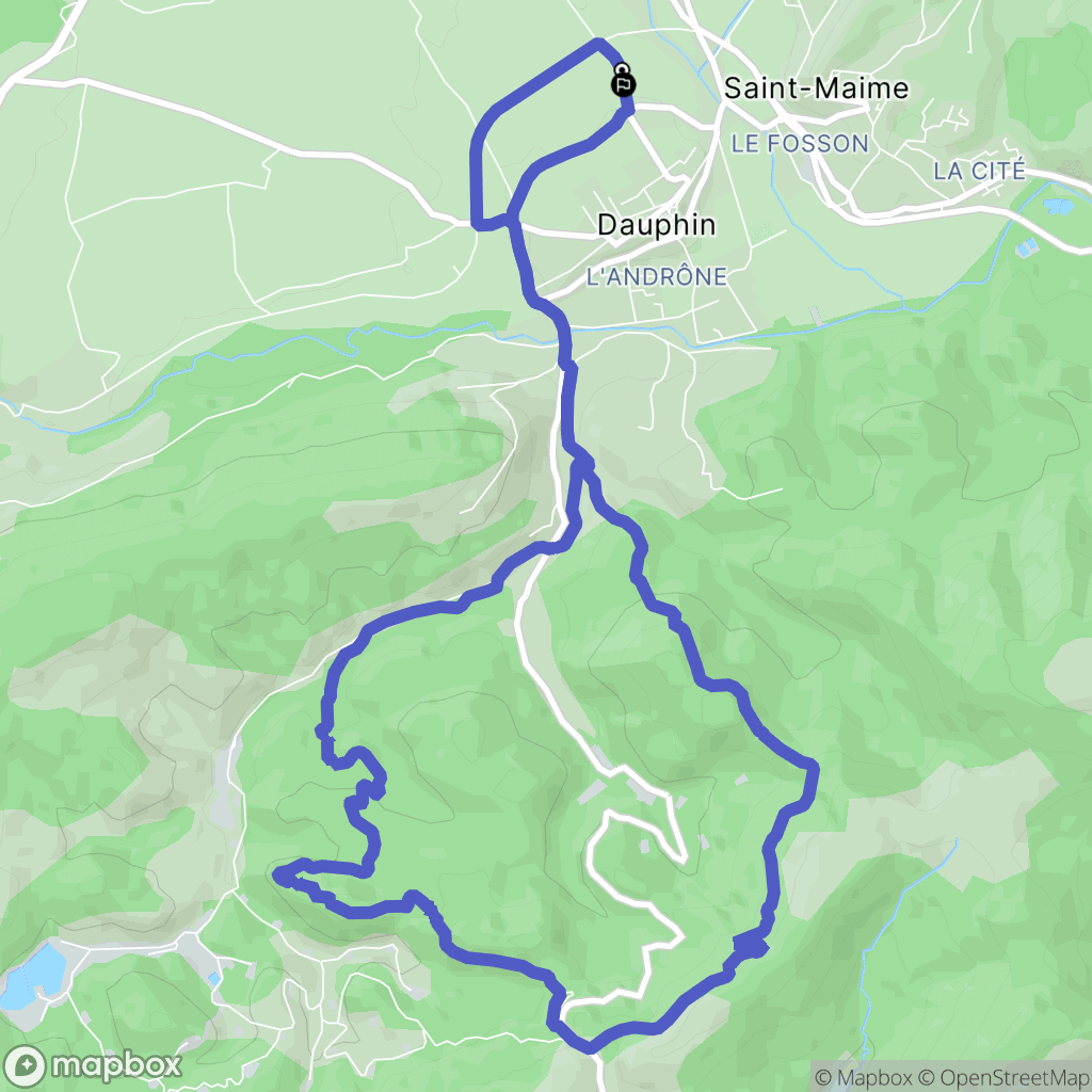 Dauphin : carte du parcours de randonnée - France
