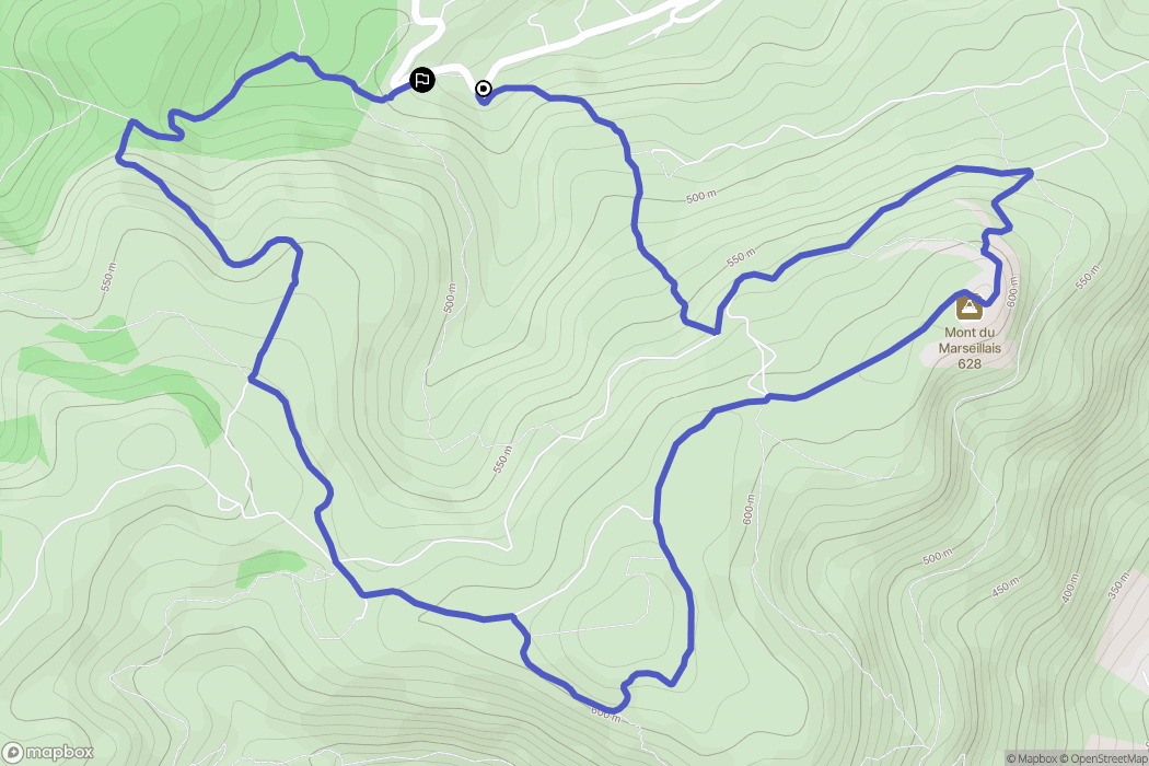 Peypin : carte du parcours de randonnée - France