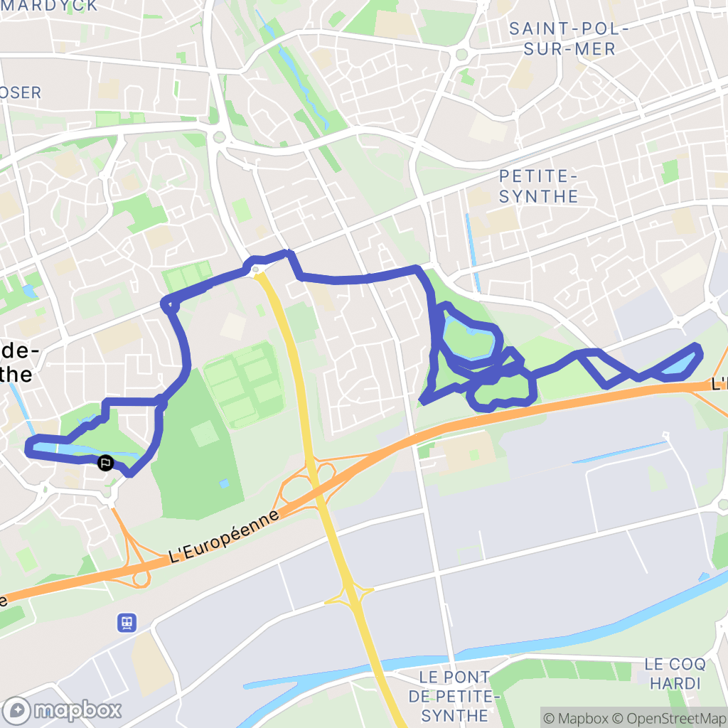 Grande-Synthe : carte du parcours de randonnée - France