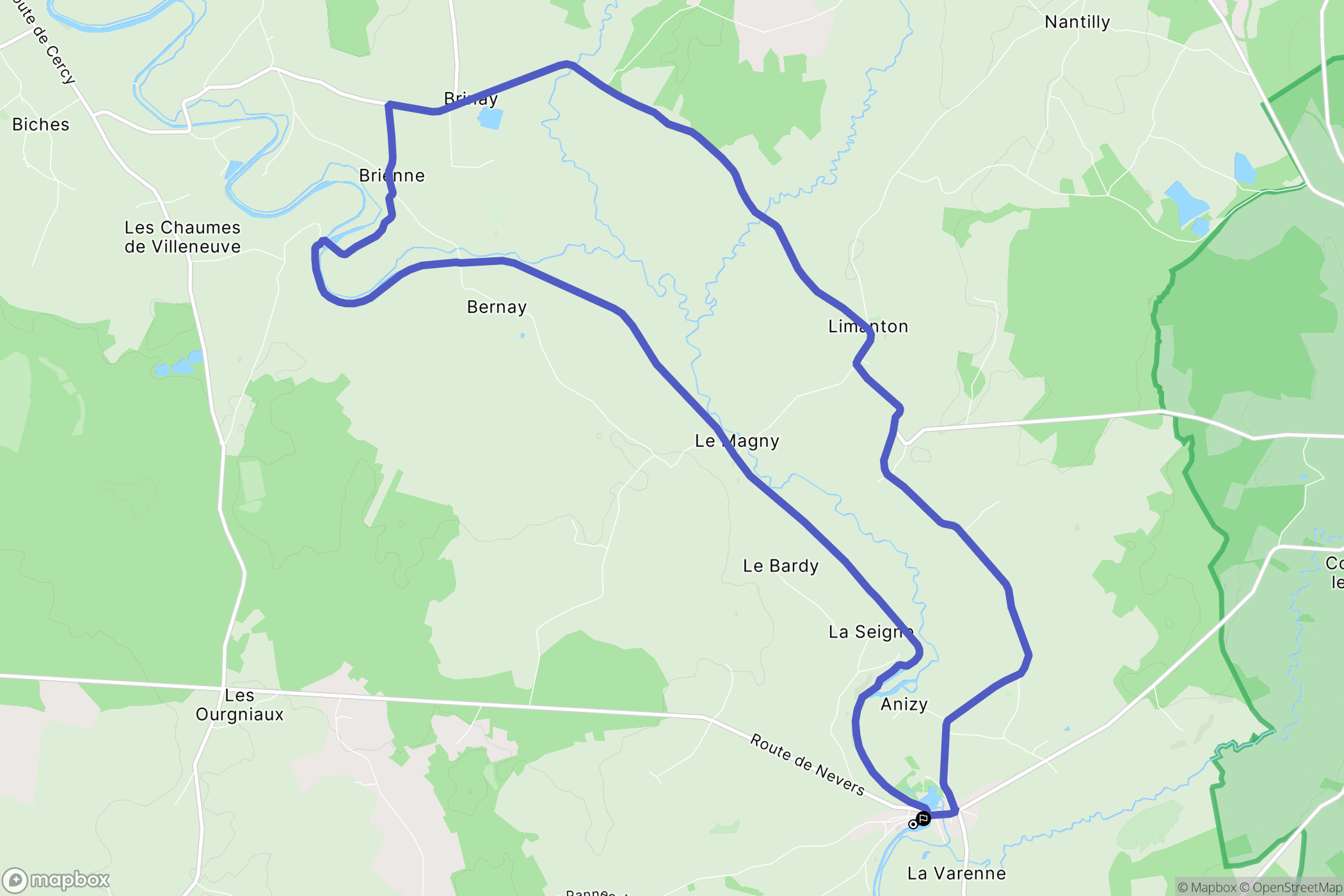 Limanton : carte du parcours de randonnée - France