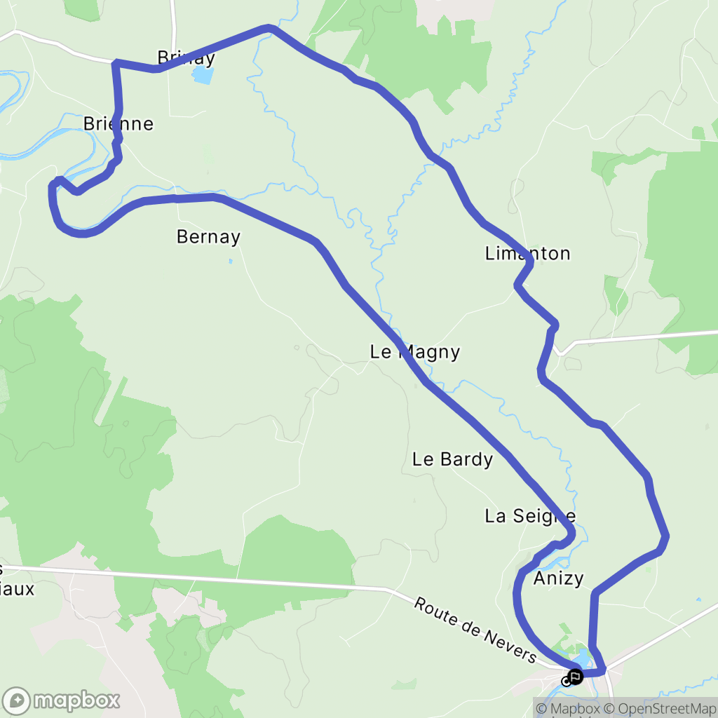 Limanton : carte du parcours de randonnée - France