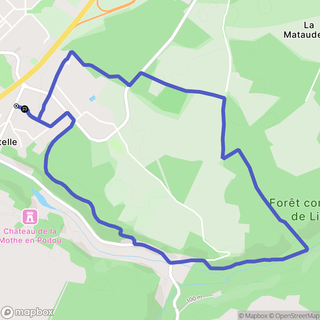 Croutelle : carte du parcours de randonnée - France