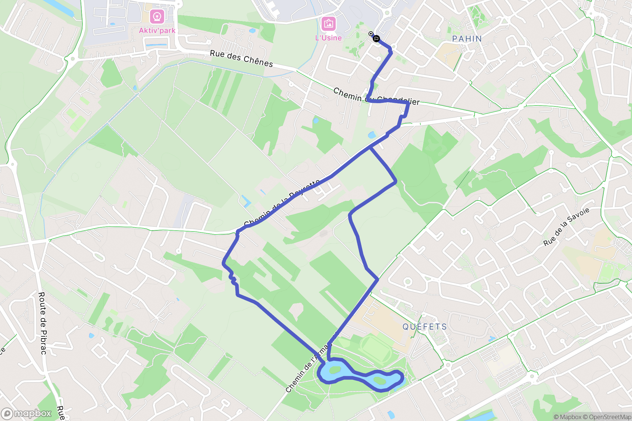Tournefeuille : carte du parcours de randonnée - France