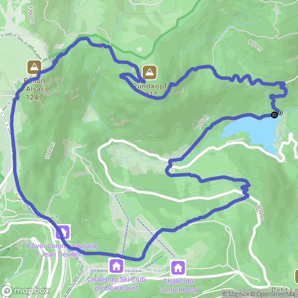 Sewen : carte du parcours de randonnée - France