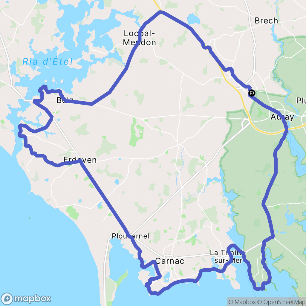 Brech : carte du parcours de randonnée - France