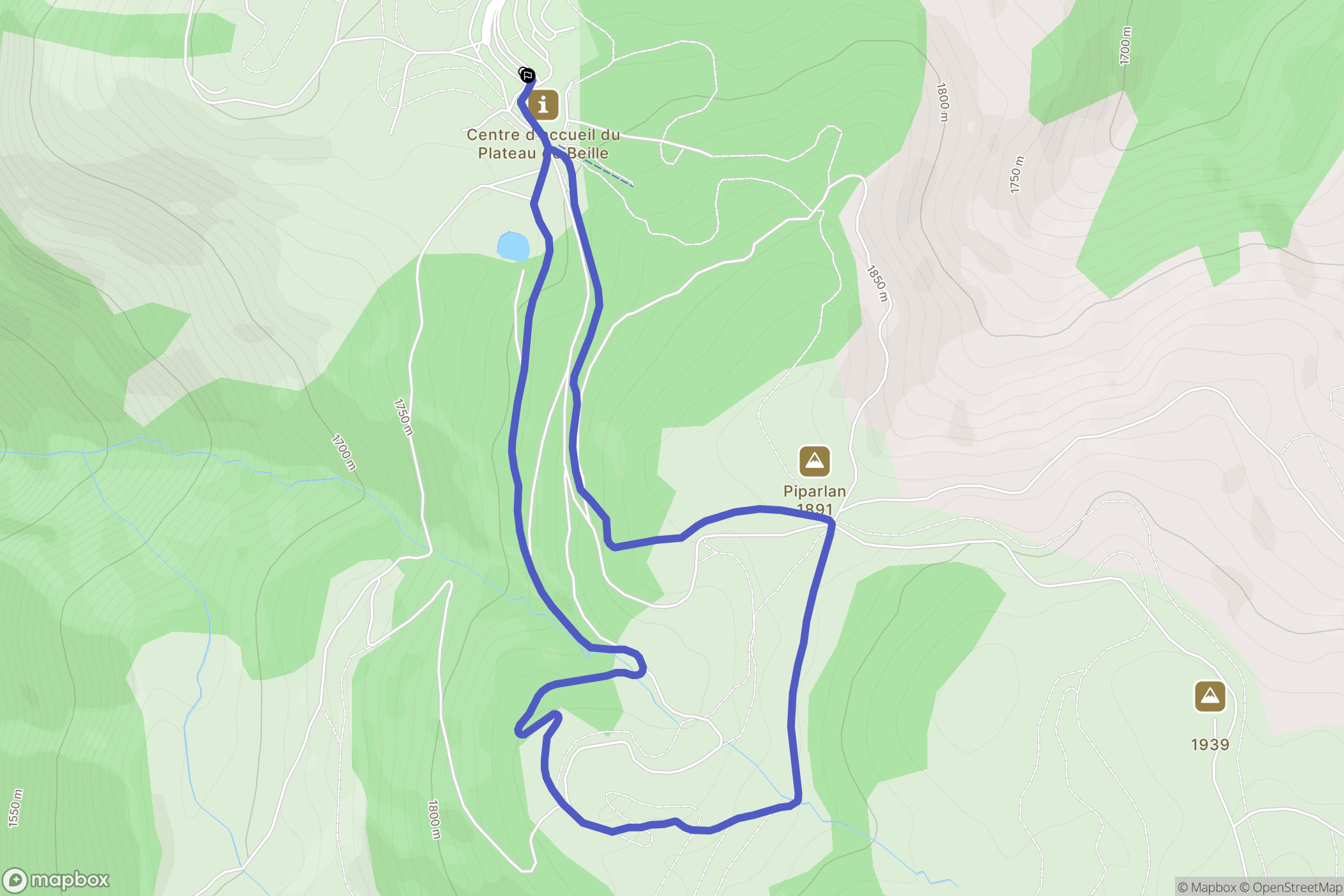 Albiès : carte du parcours de randonnée - France
