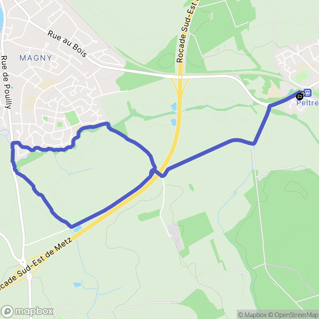 Peltre : carte du parcours de randonnée - France