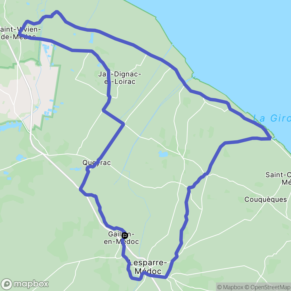 Gaillan-en-Médoc : carte du parcours de randonnée - France