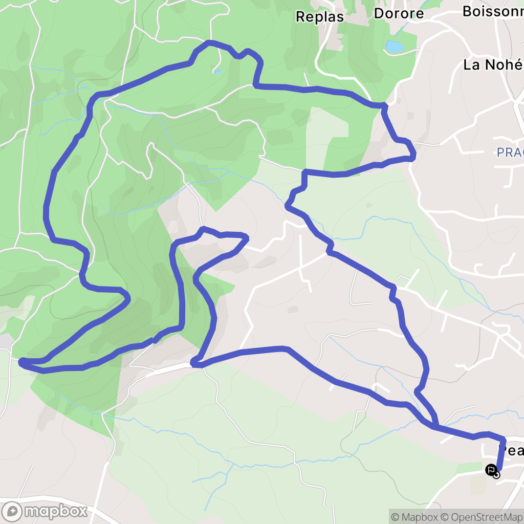 Peaugres : carte du parcours de randonnée - France