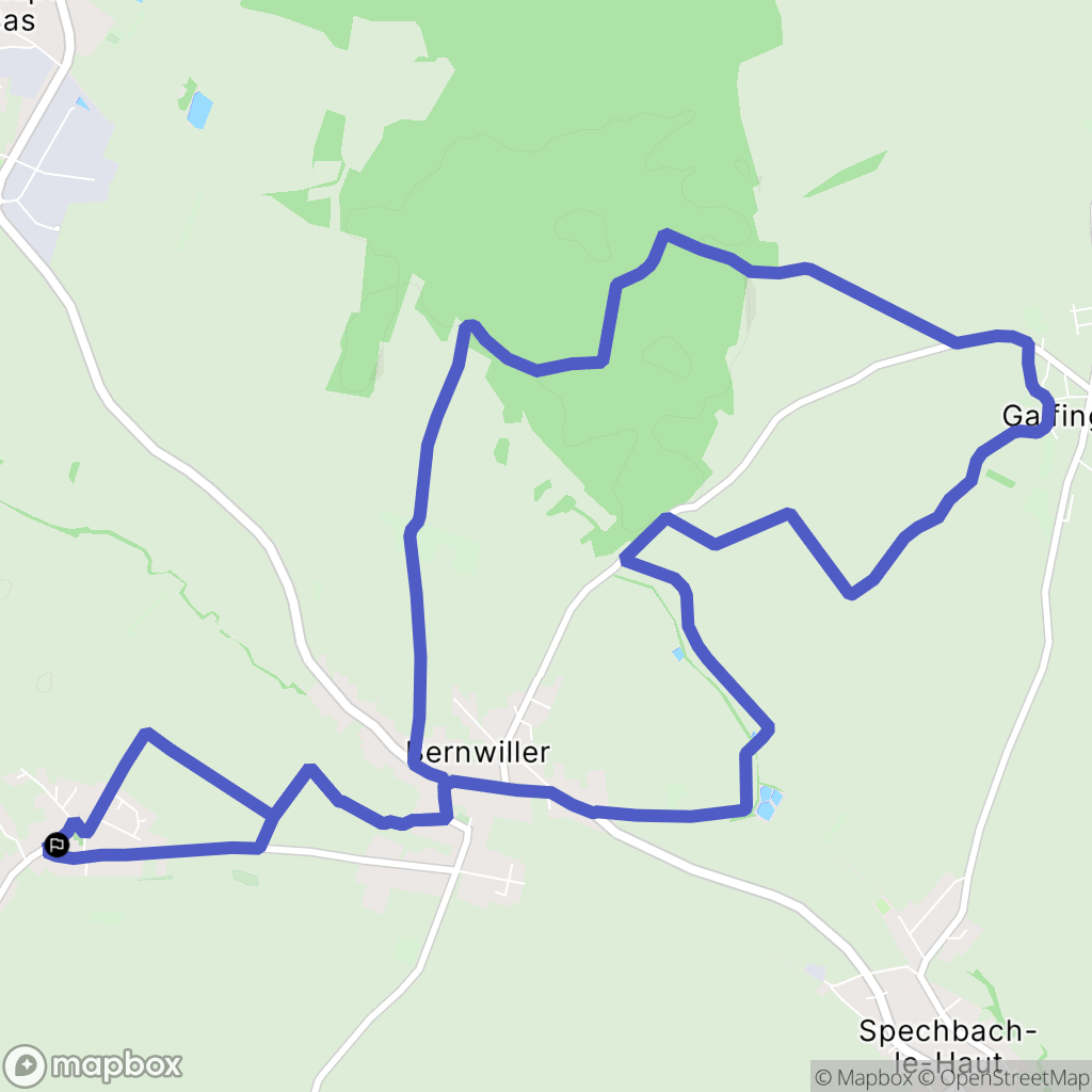 Bernwiller : carte du parcours de randonnée - France