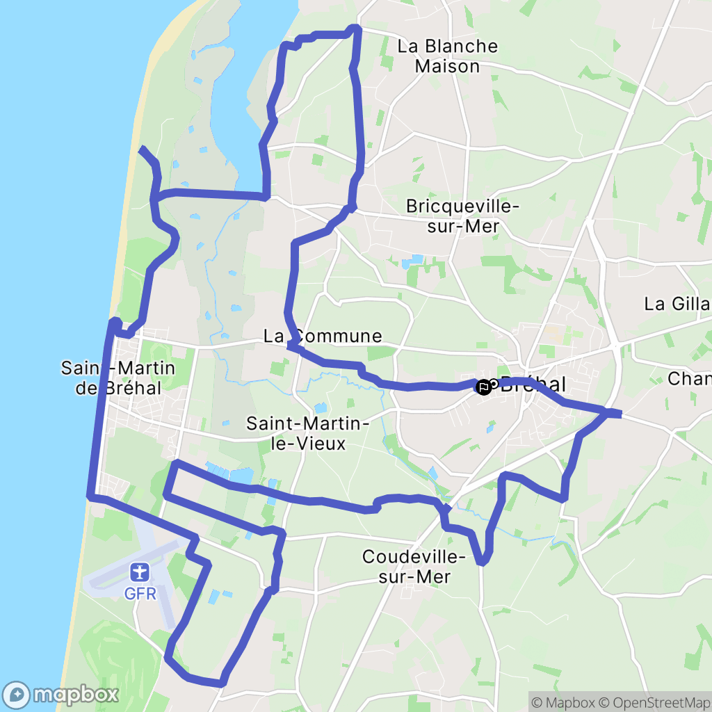 Bréhal : carte du parcours de randonnée - France