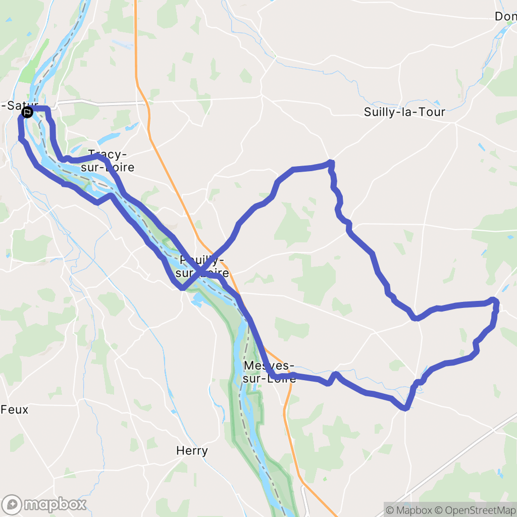 Saint-Satur : carte du parcours de randonnée - France