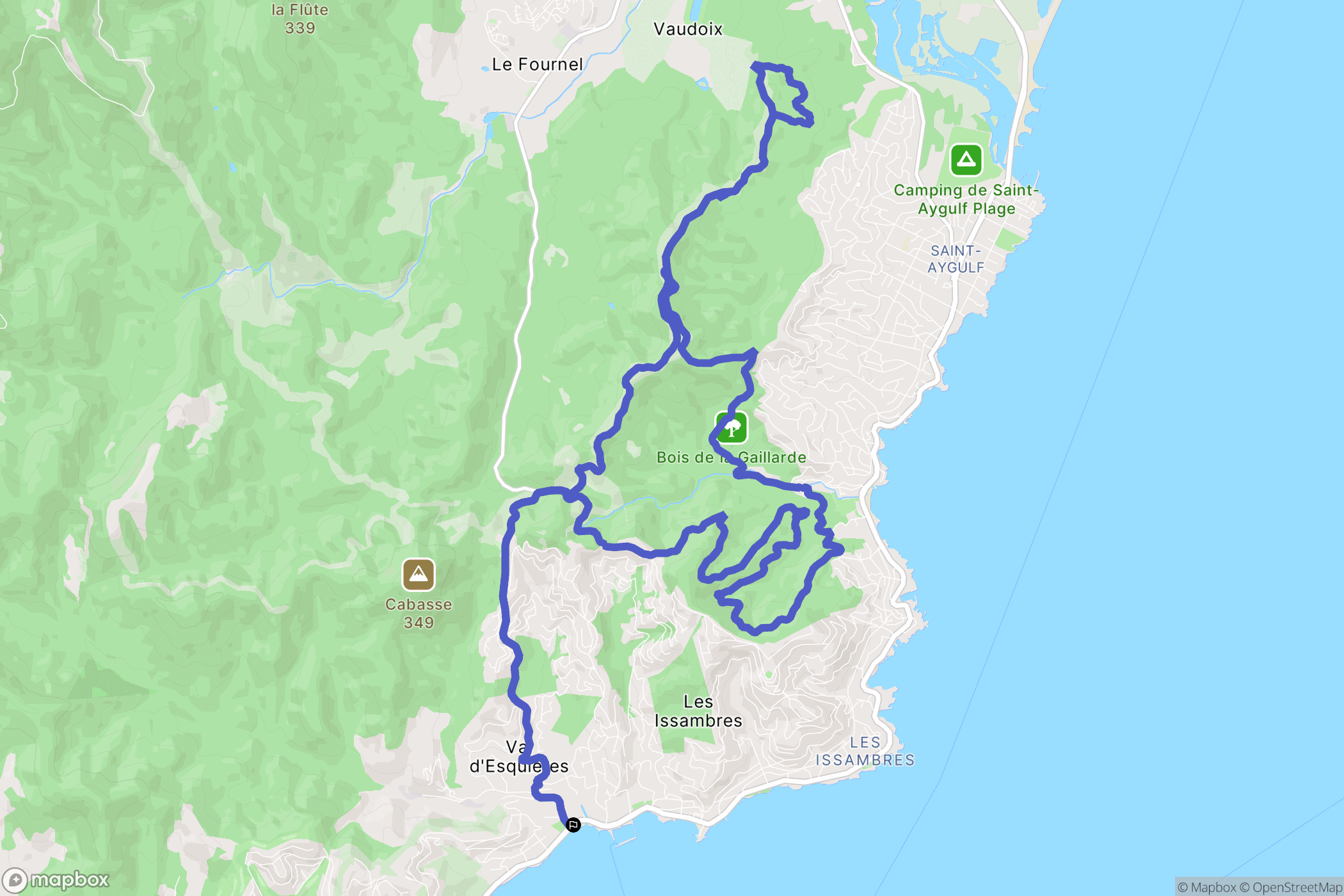 Sainte-Maxime : carte du parcours de randonnée - France