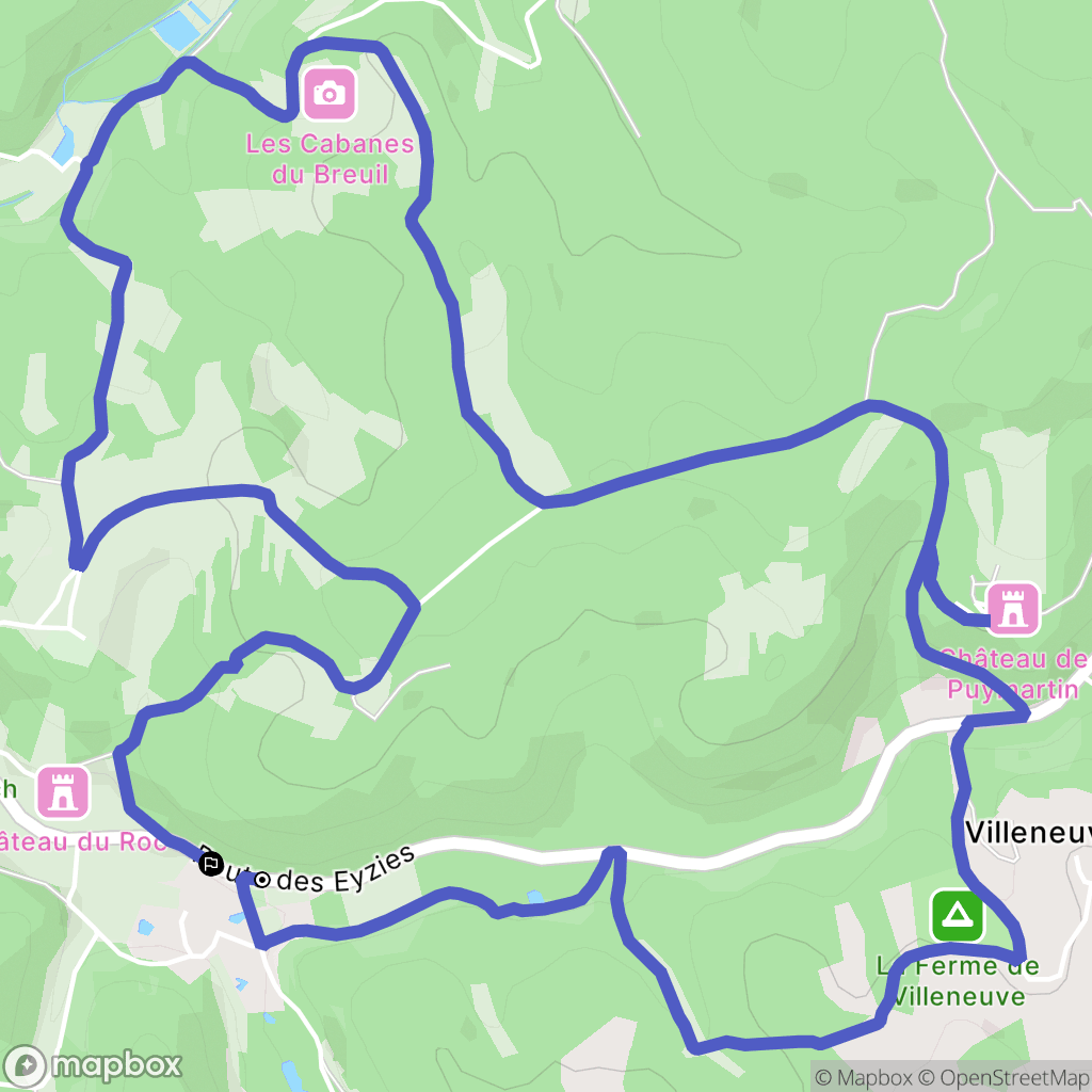 Saint-André-d'Allas : carte du parcours de randonnée - France