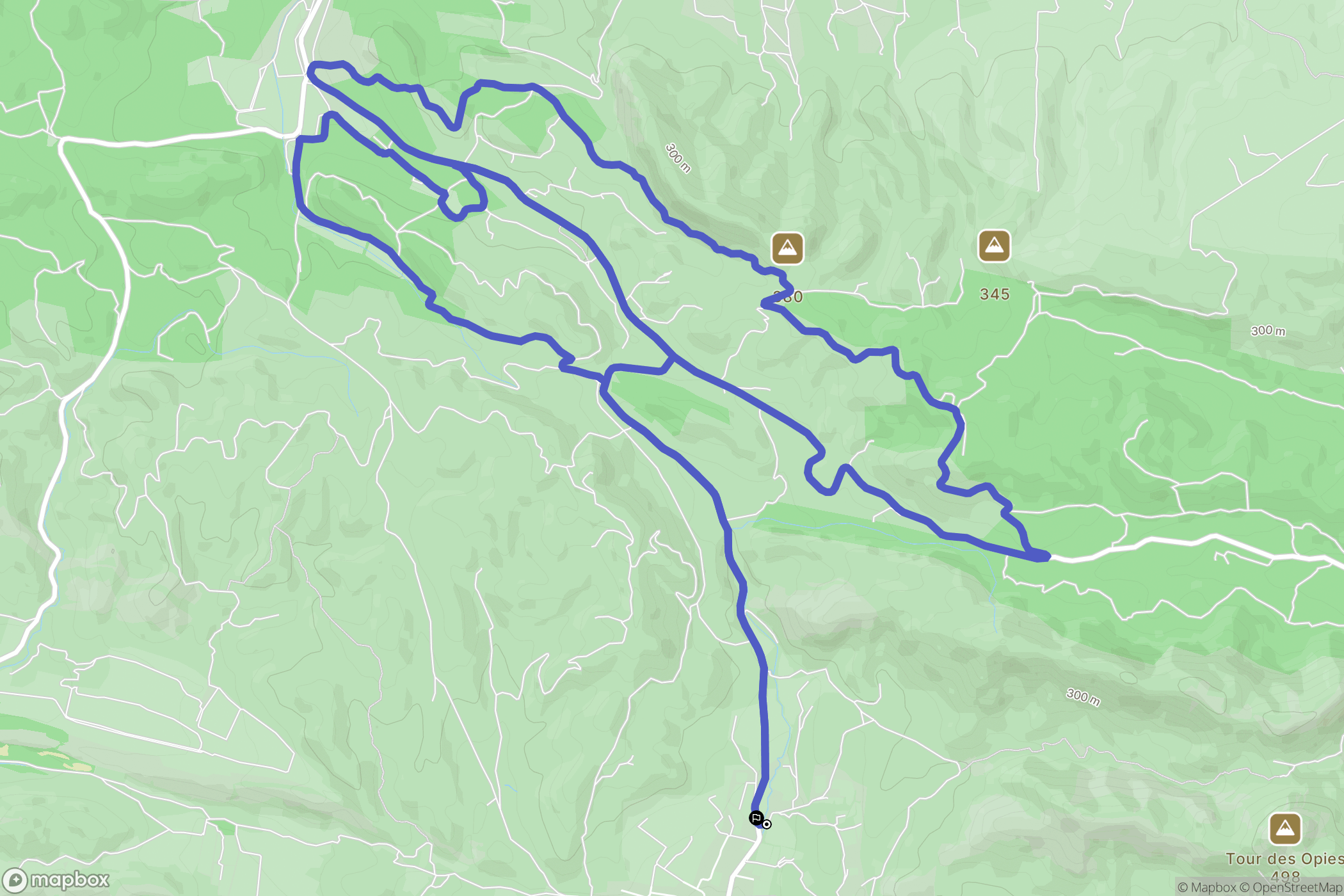 Aureille : carte du parcours de randonnée - France