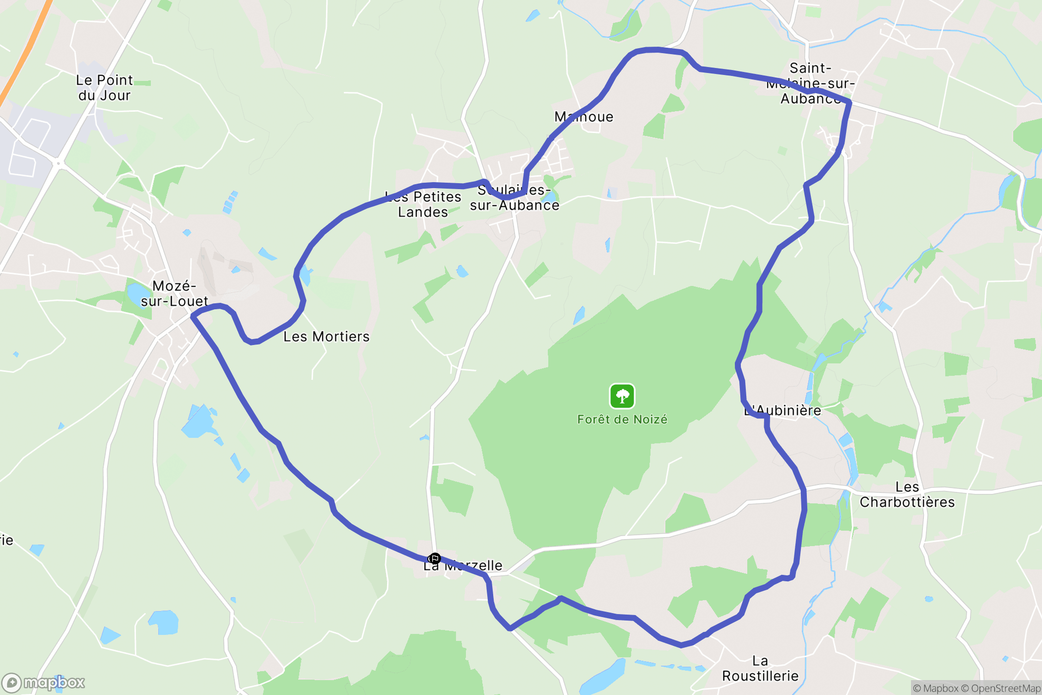 Soulaines-sur-Aubance : carte du parcours de randonnée - France