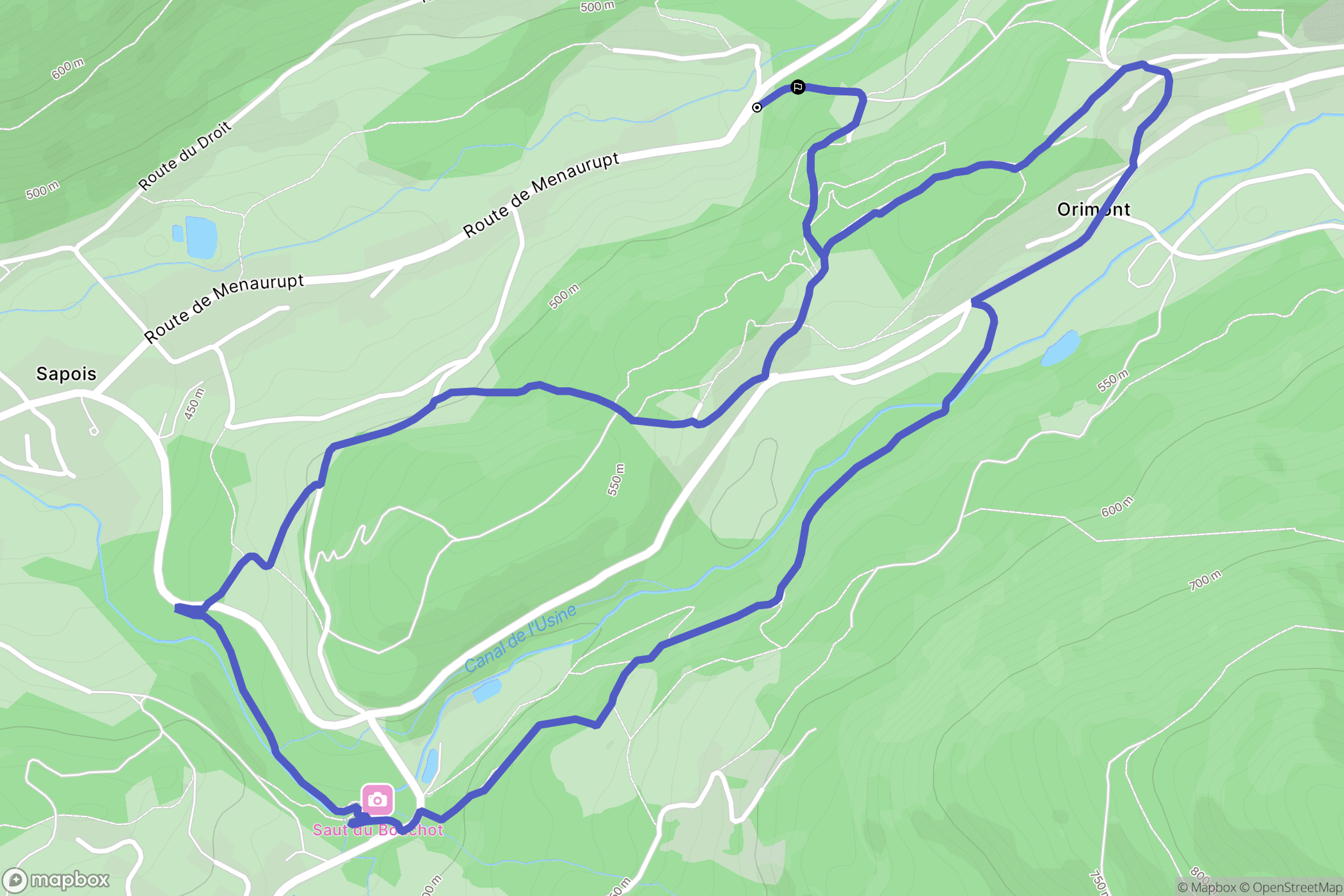 Sapois : carte du parcours de randonnée - France