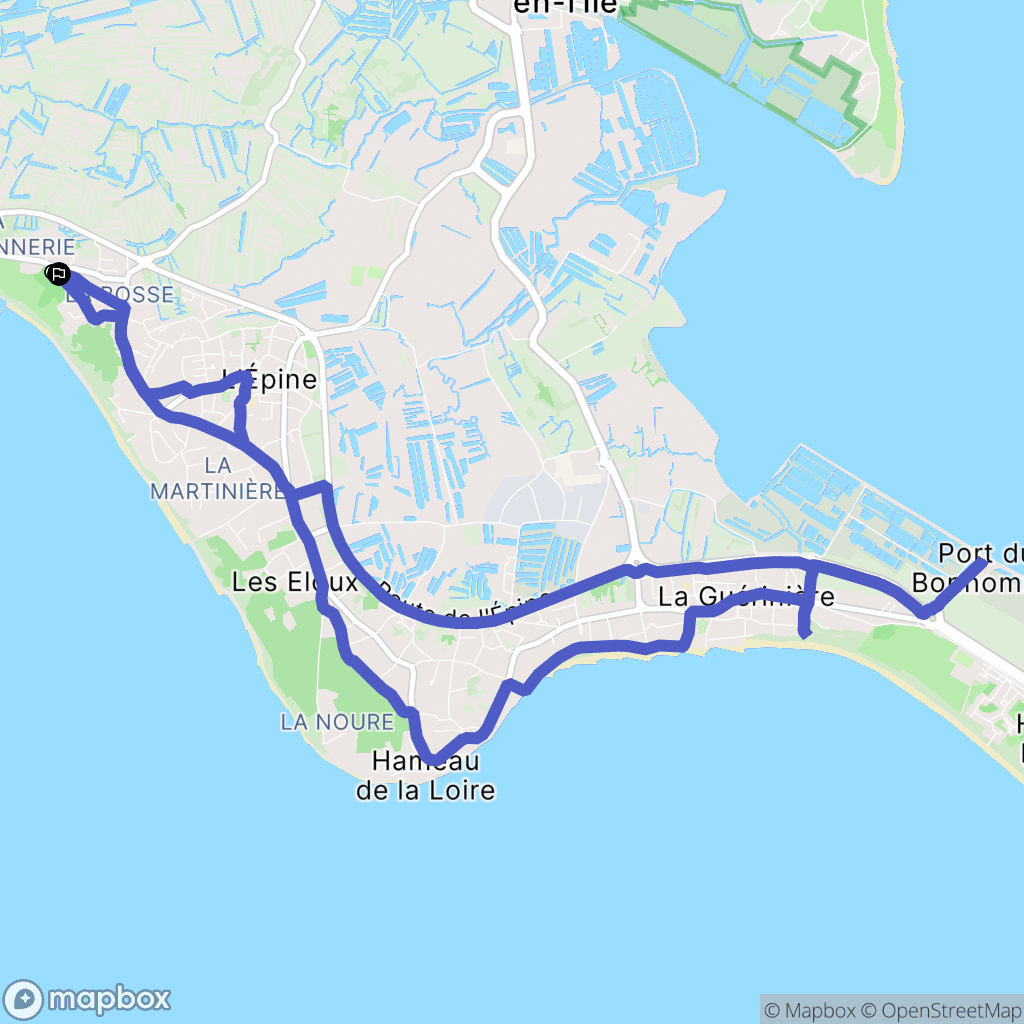 L'Épine : carte du parcours de randonnée - France
