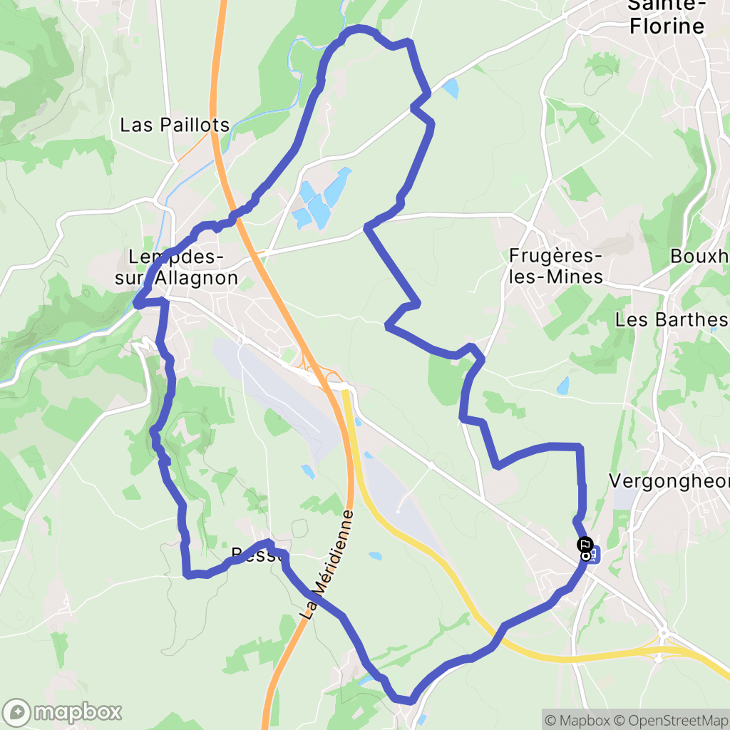 Bournoncle-Saint-Pierre : carte du parcours de randonnée - France