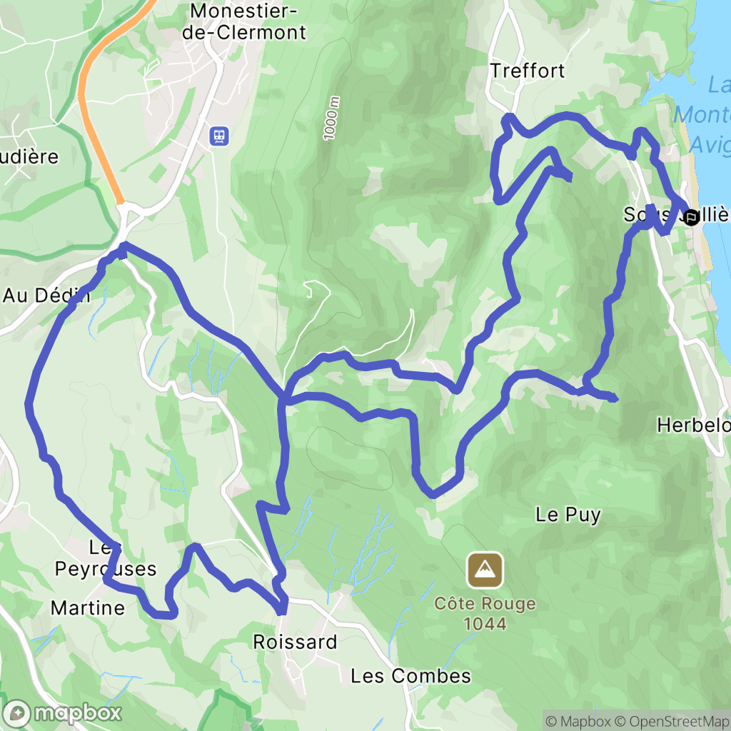 Treffort : carte du parcours de randonnée - France