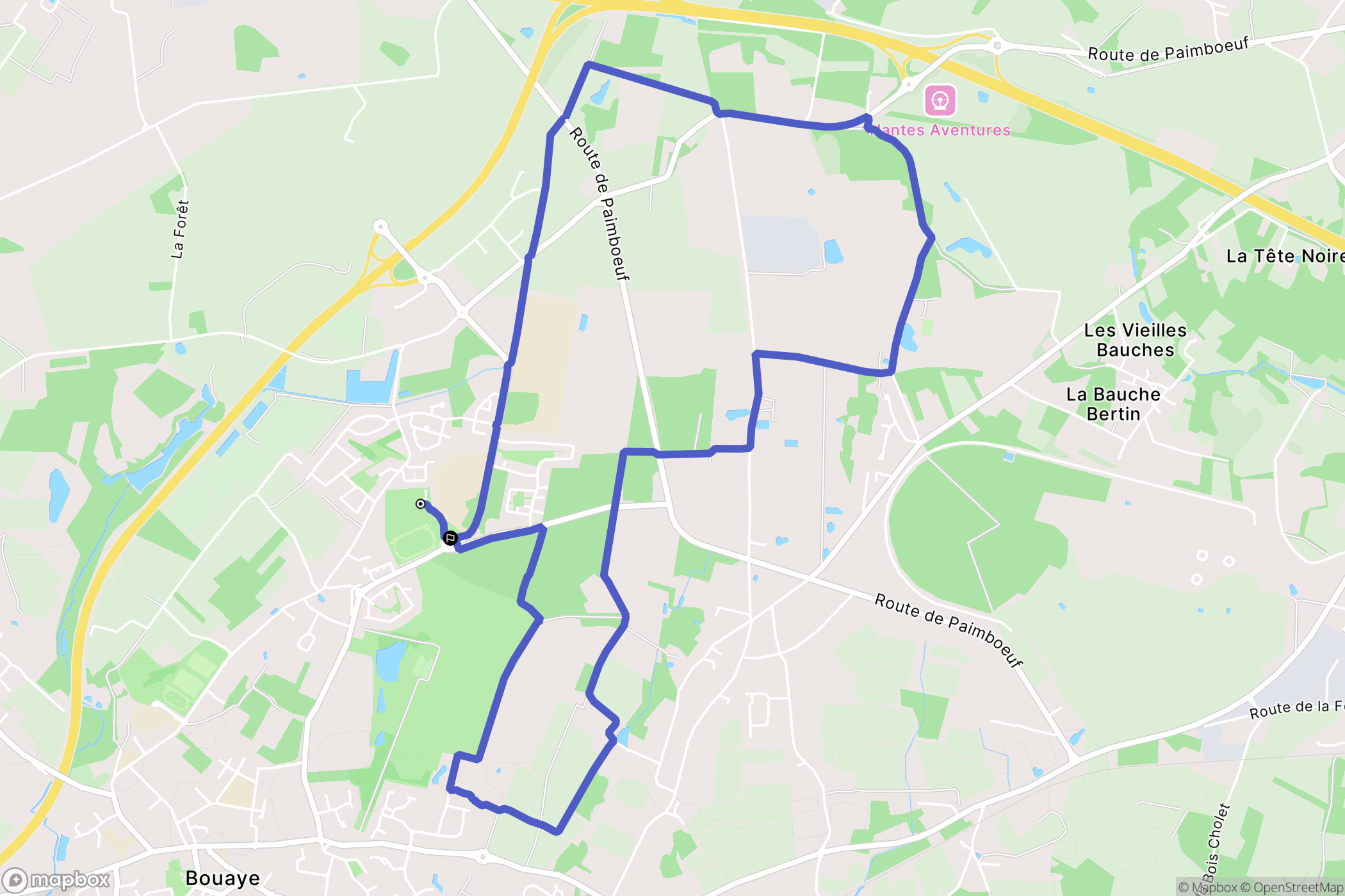 Bouaye : carte du parcours de randonnée - France