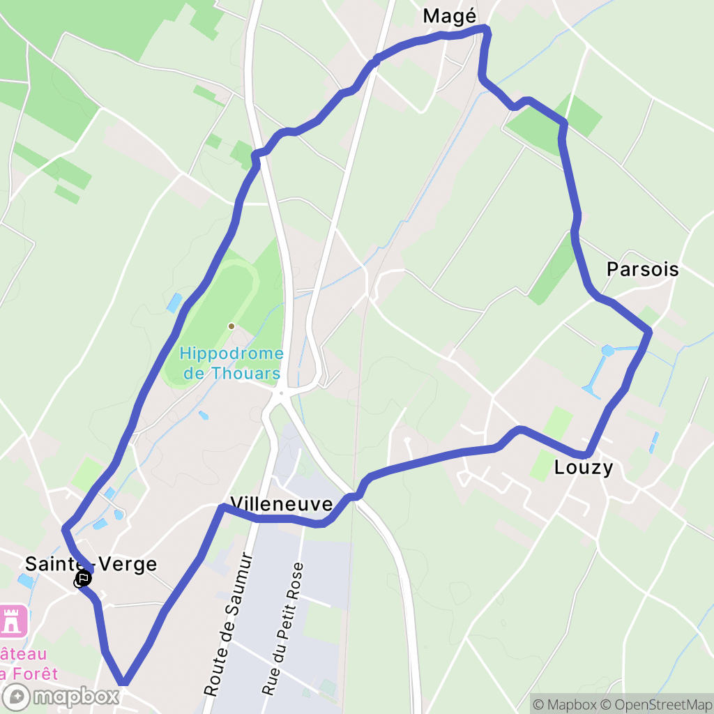 Sainte-Verge : carte du parcours de randonnée - France