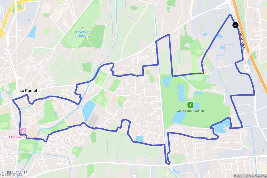 Vedène : carte du parcours de randonnée - France
