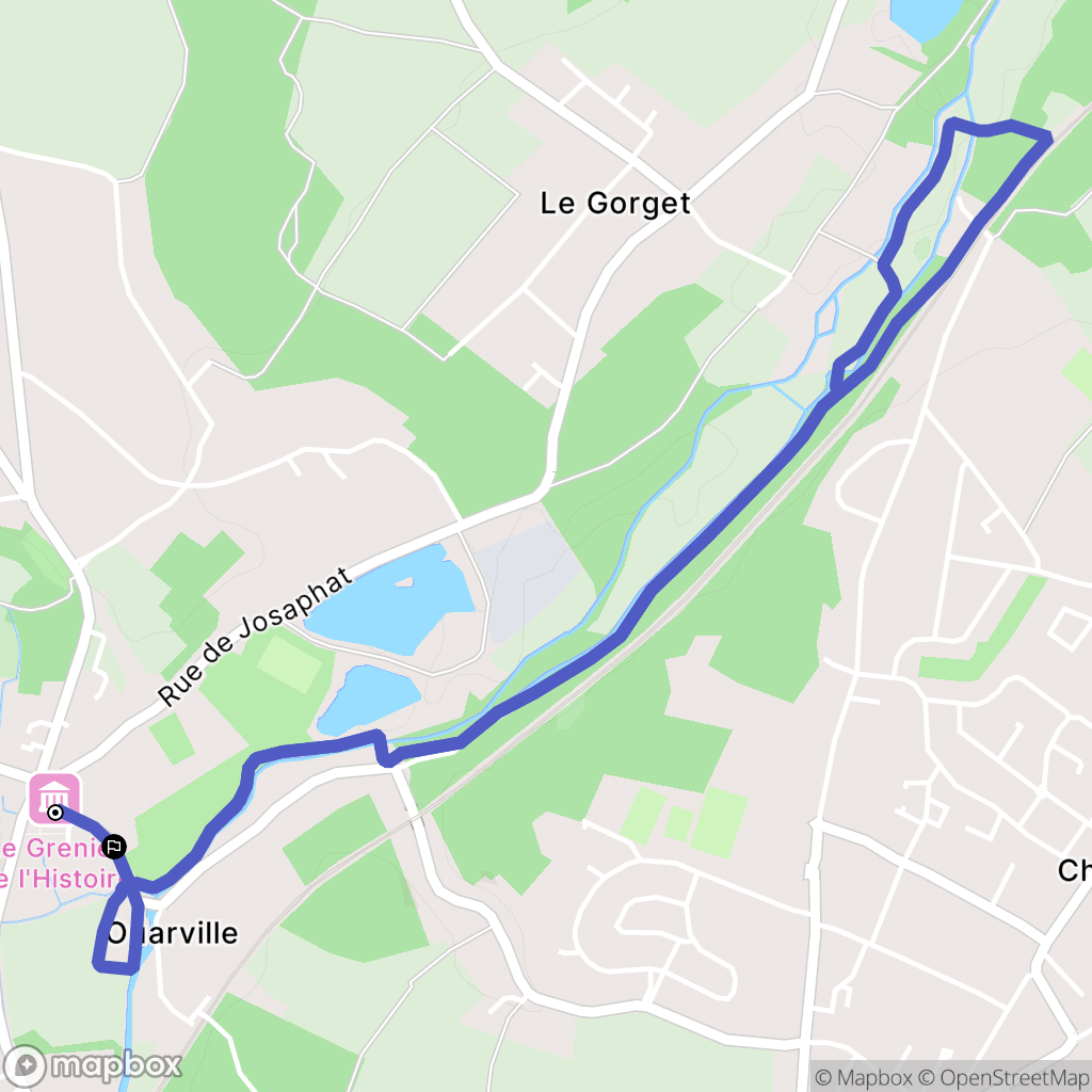 Lèves : carte du parcours de randonnée - France