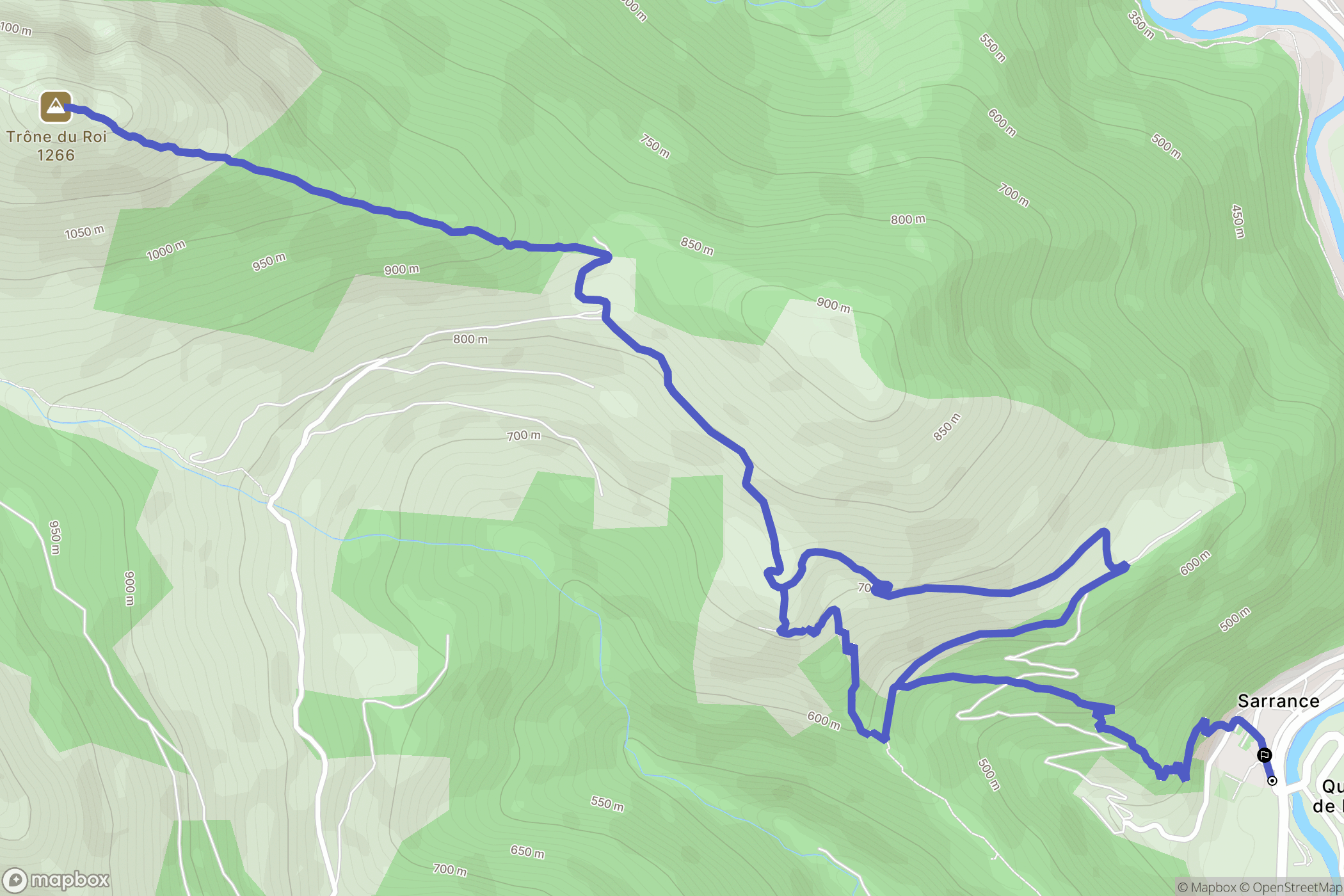 Sarrance : carte du parcours de randonnée - France