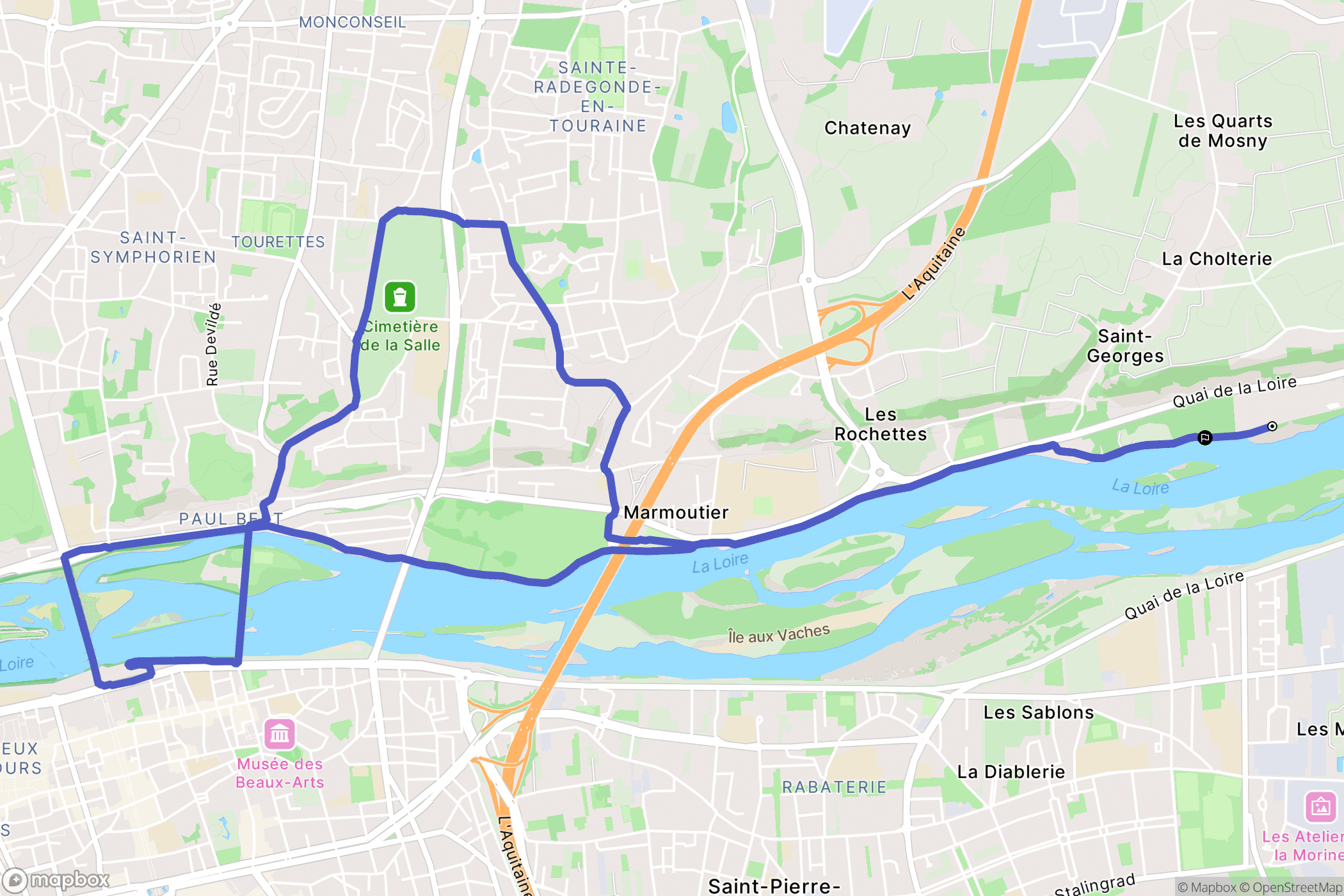 Rochecorbon : carte du parcours de randonnée - France