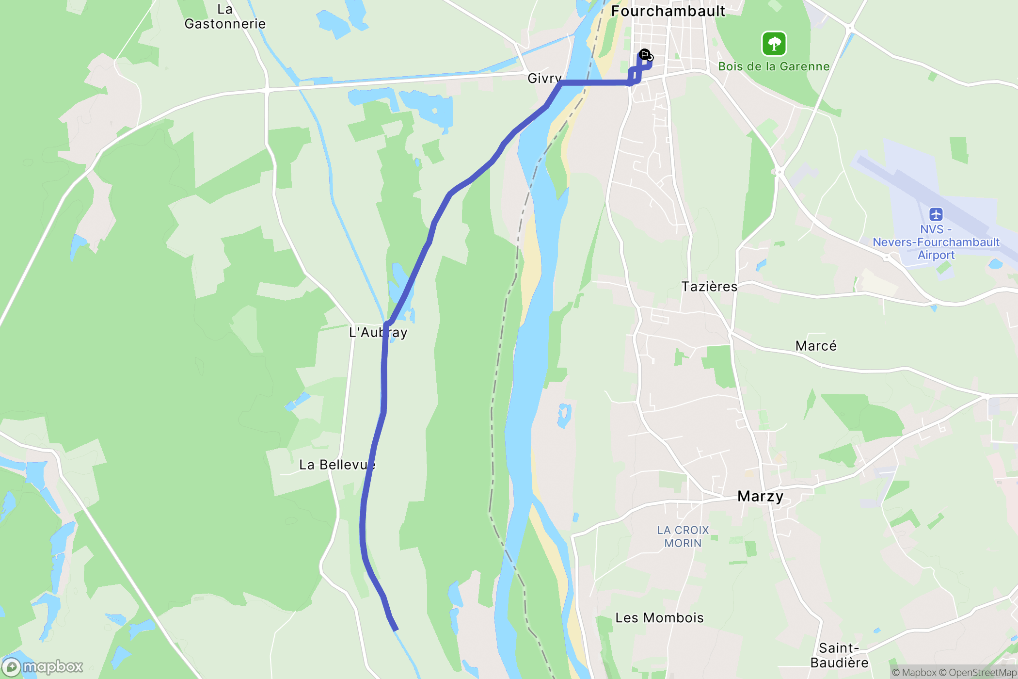 Fourchambault : carte du parcours de randonnée - France