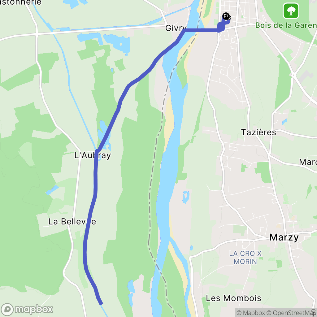 Fourchambault : carte du parcours de randonnée - France