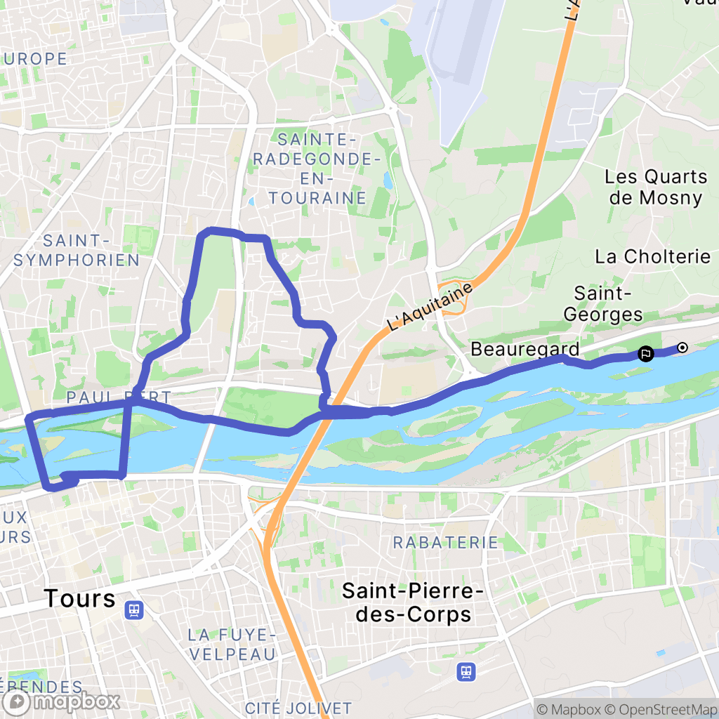 Rochecorbon : carte du parcours de randonnée - France