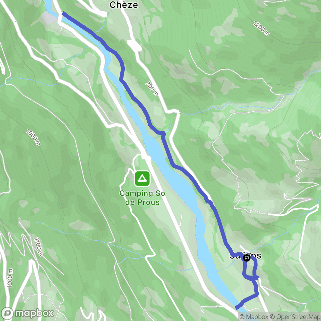 Saligos : carte du parcours de randonnée - France