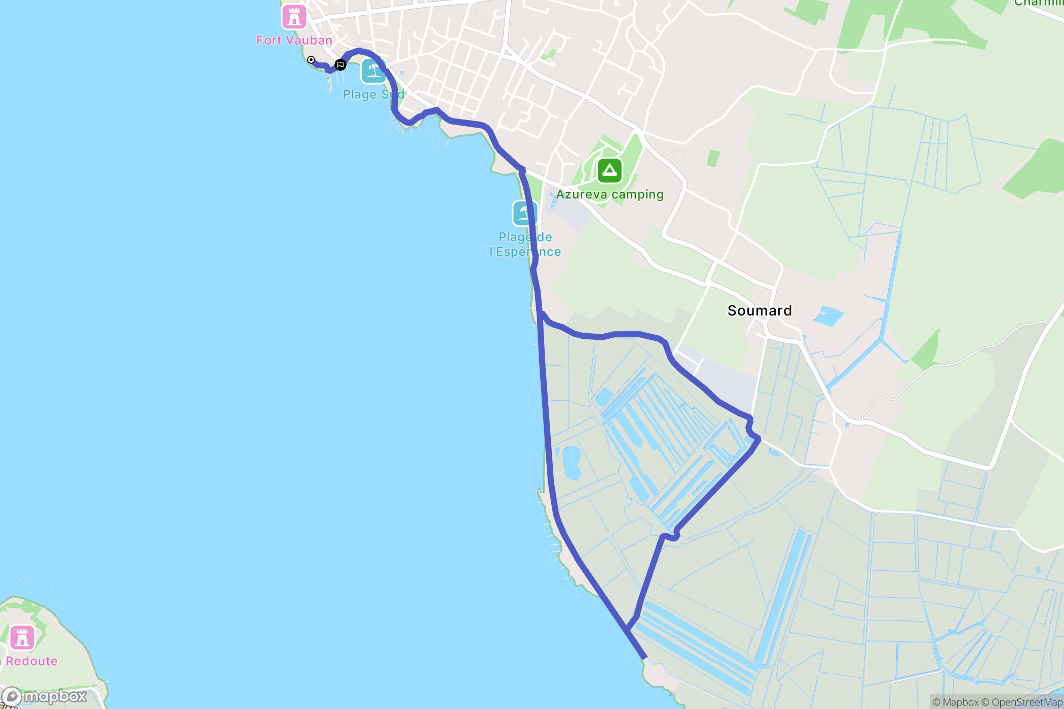 Fouras : carte du parcours de randonnée - France