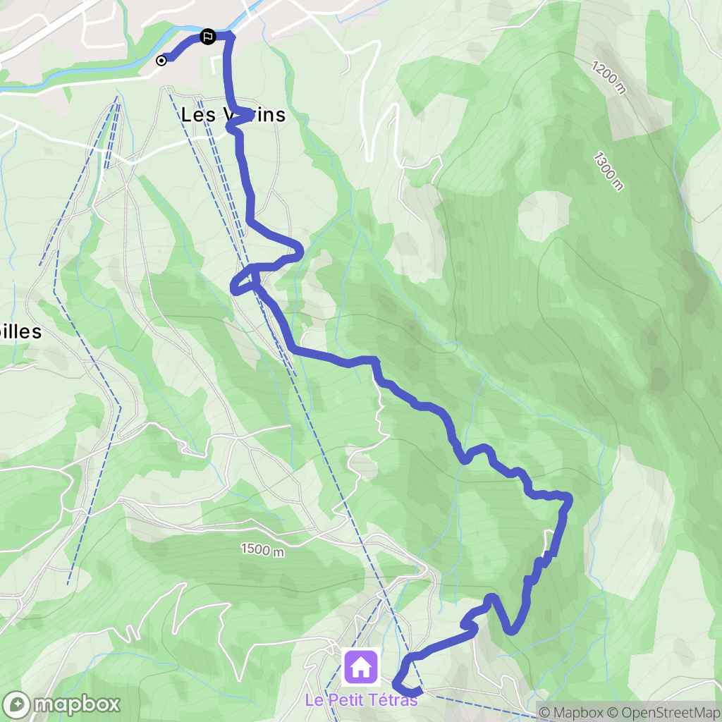Praz-sur-Arly : carte du parcours de randonnée - France